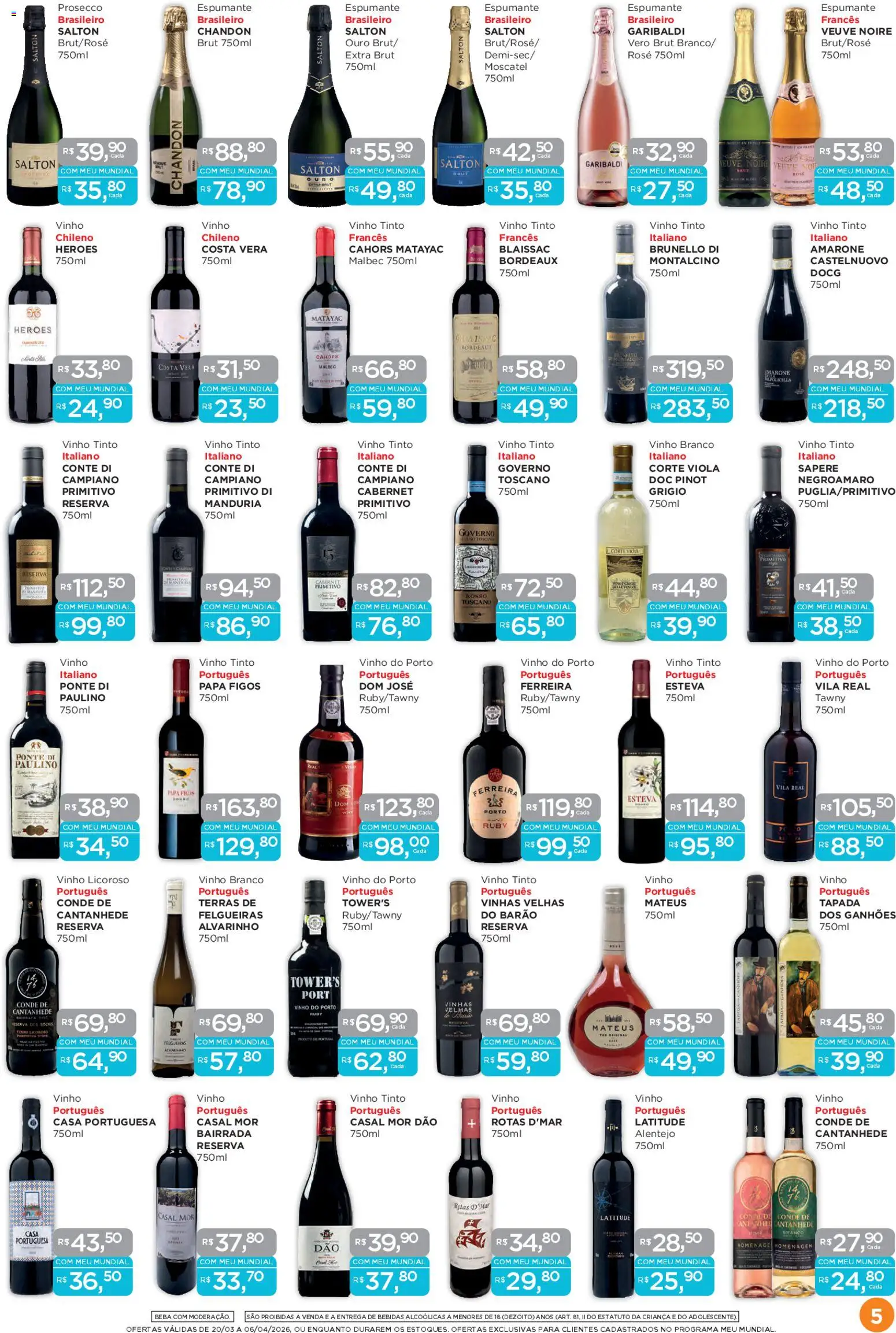 Mundial Folheto - válido de 20.03.2026 | Página: 5 | Produtos: Espumante, Vinho