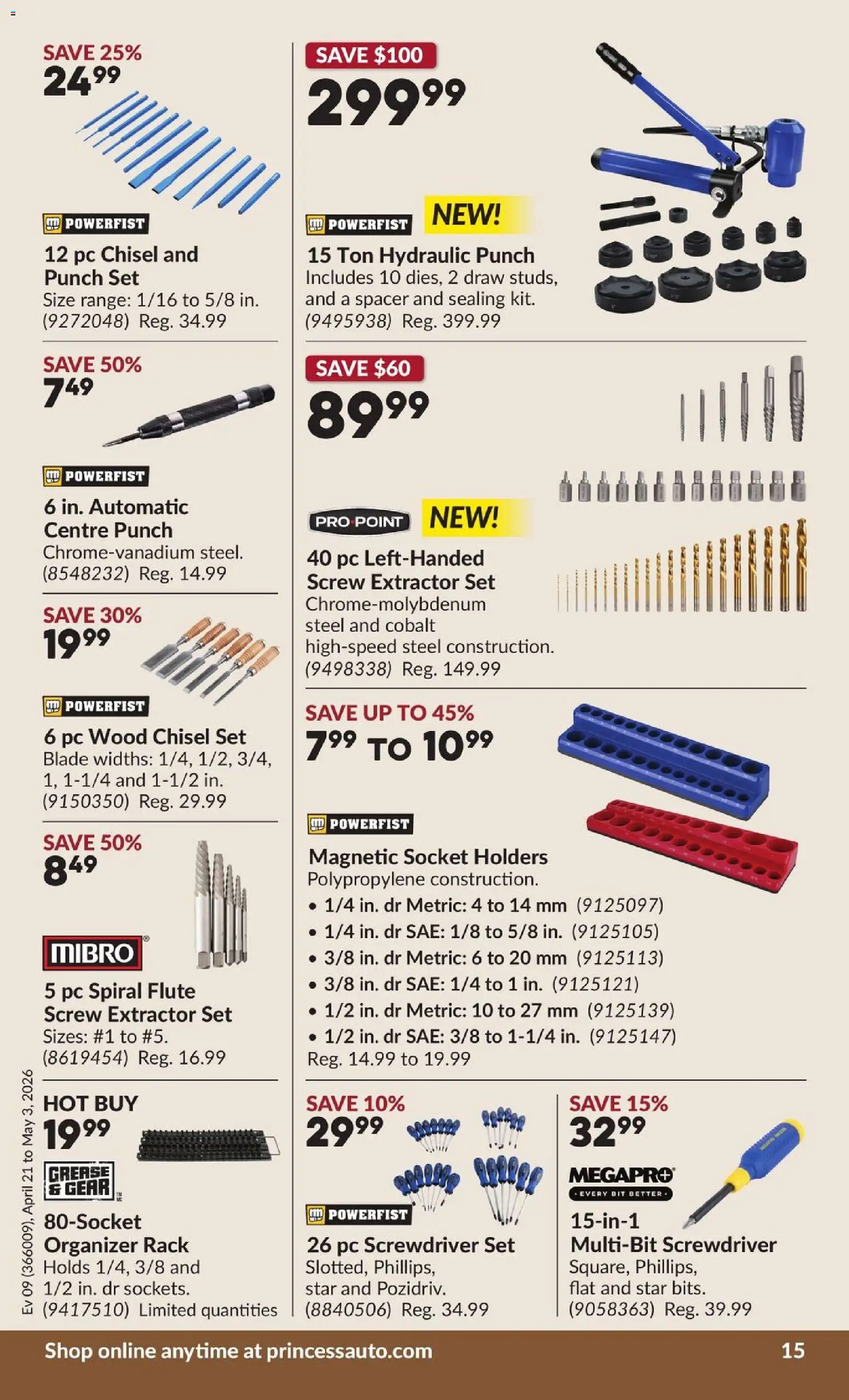 Princess Auto flyer valid from 21.04.2026 | Page: 20 | Products: PC, Socket