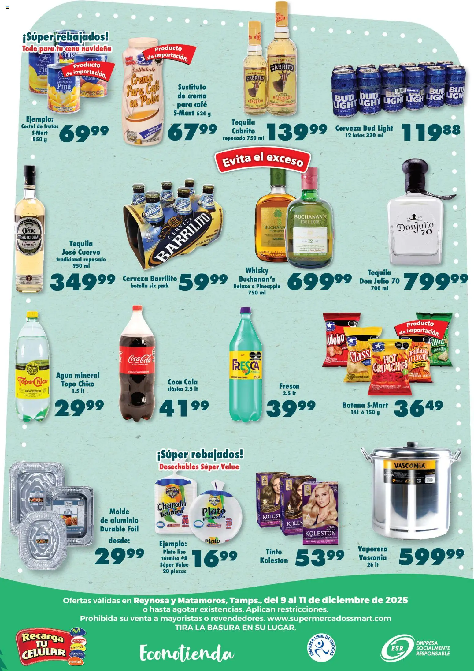 Nuevas ofertas de S-Mart válidas en toda la República Mexicana desde el 09.12.2025. ¡Encuentra las mejores ofertas en S-Mart folleto Reynosa! | Página: 6 | Productos: Crema, Cerveza, Molde, Polvo