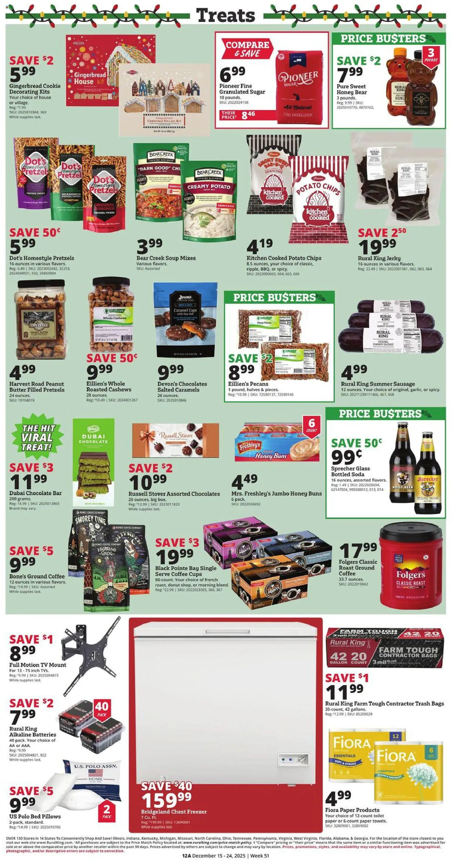 Rural King Weekly Ad - valid from 15.12.2025 | Page: 12 | Products: Bed, Sugar, Sausage, Freezer