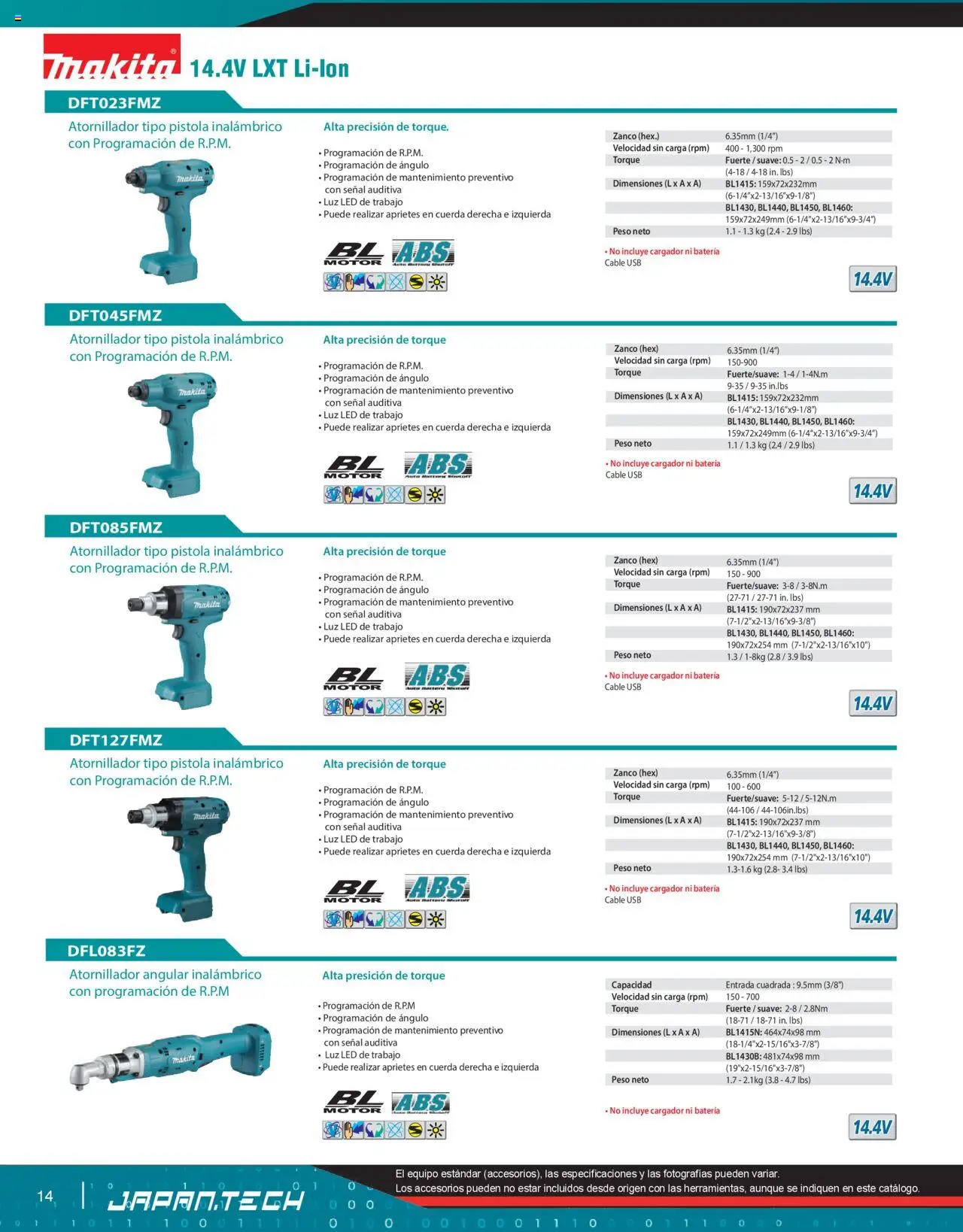 Nuevas ofertas de Makita válidas en toda la República Mexicana desde el 07.10.2024. ¡Encuentra las mejores ofertas en Makita catálogo Líneas de Ensamble! | Página: 14 | Productos: Usb, Cuerda, Cargador, Batería