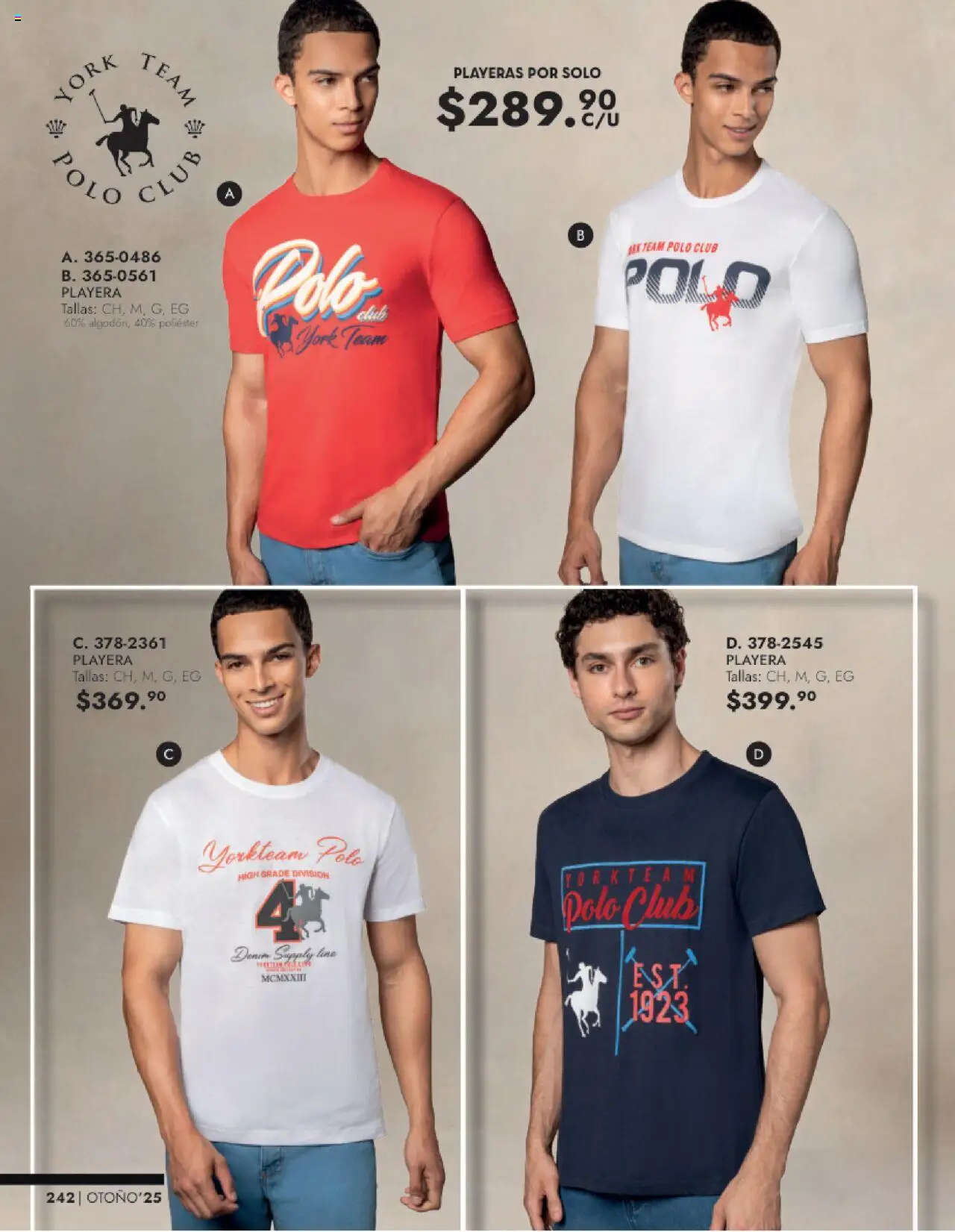 Nuevas ofertas de Andrea válidas en toda la República Mexicana desde el 24.08.2025. ¡Encuentra las mejores ofertas en Andrea - Catálogo Vestir Caballero! | Página: 80 | Productos: Playera