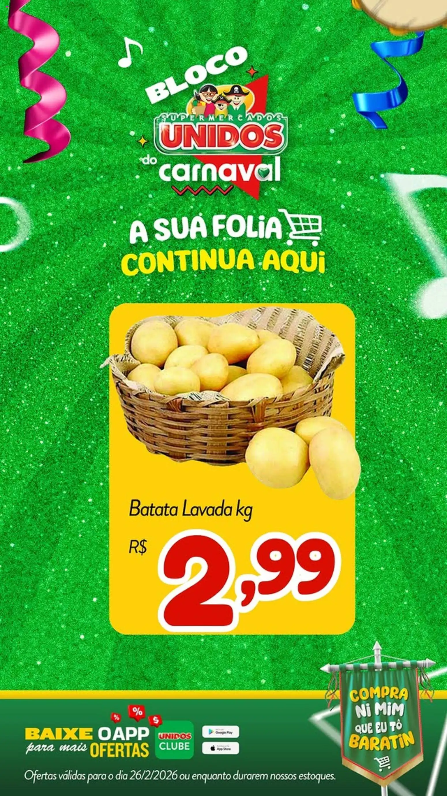Supermercados Unidos Folheto - válido de 26.02.2026 | Página: 1 | Produtos: Batata