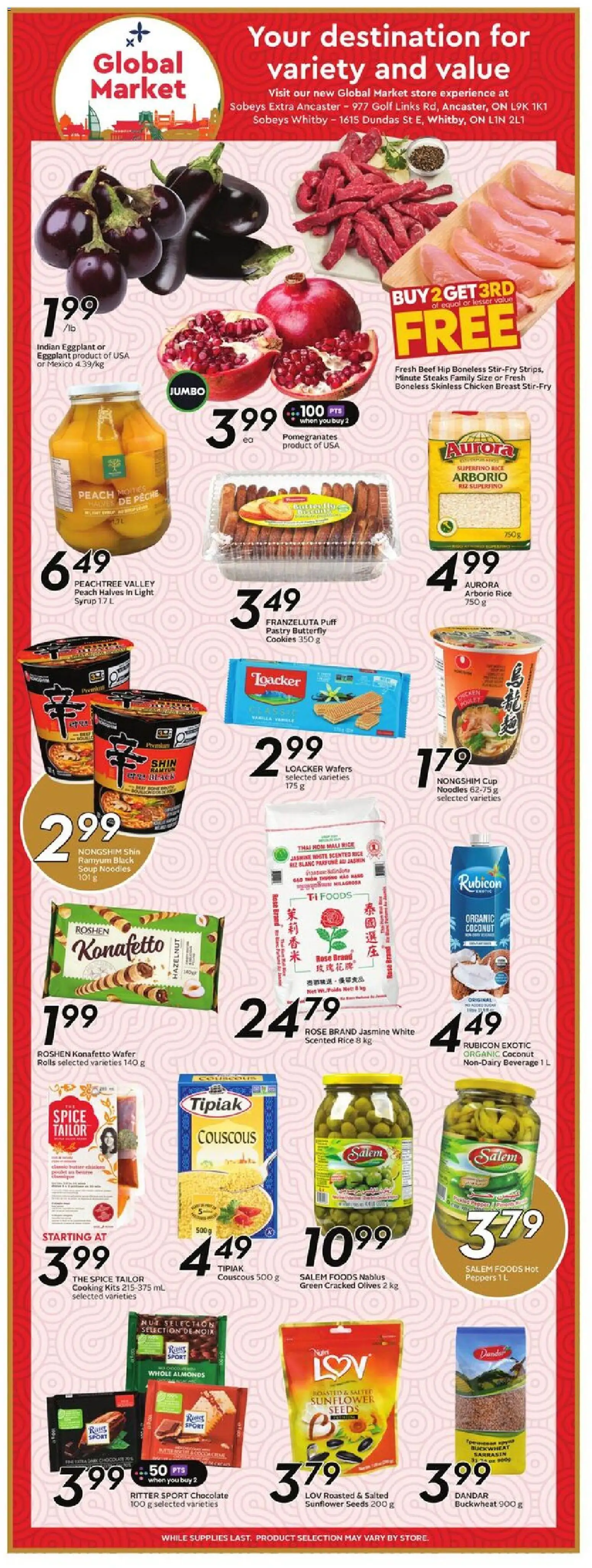 Sobeys flyer valid from 06.11.2025 | Page: 14 | Products: Rice, Noodles, Beef, Cookies