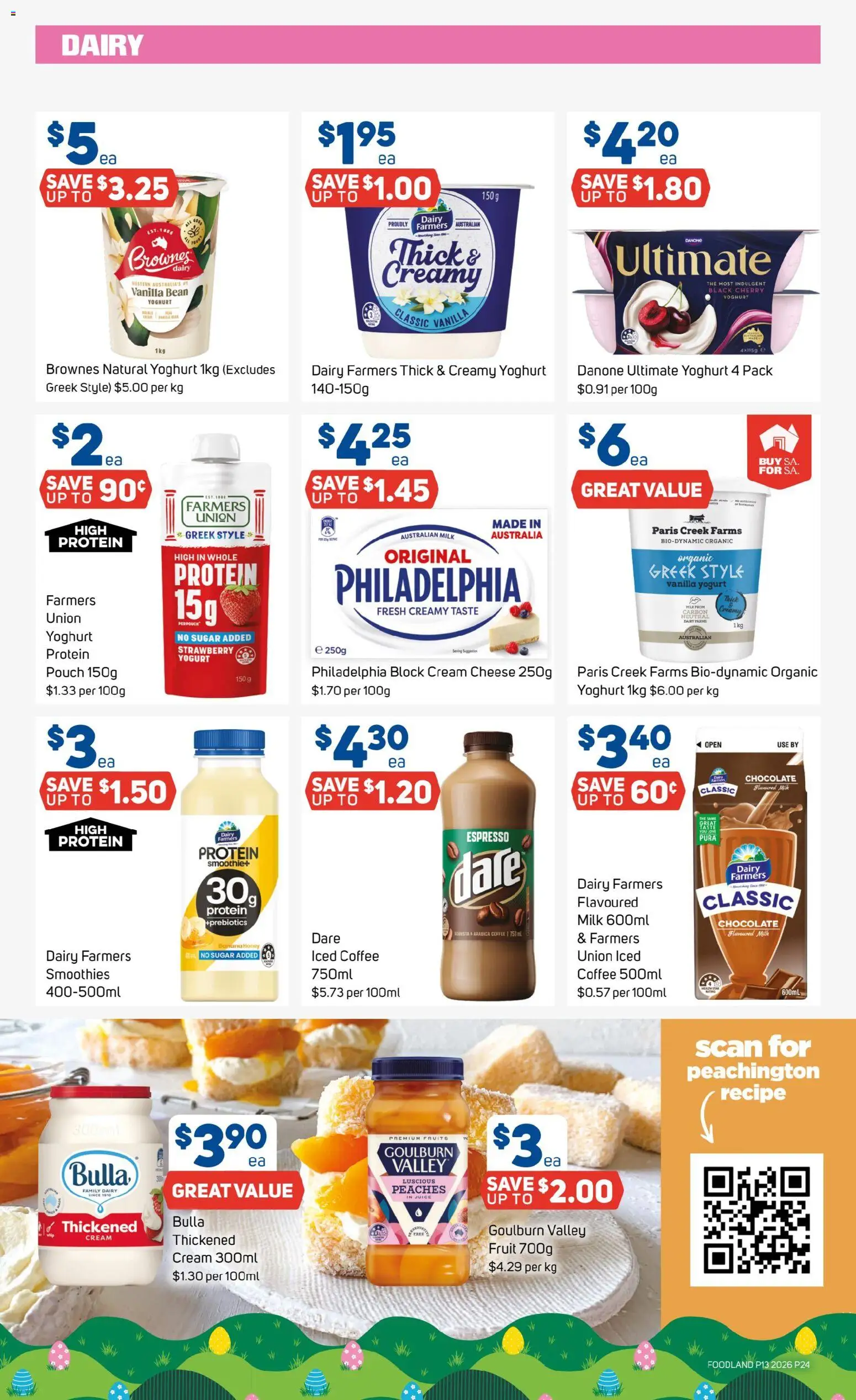 Foodland catalogue - valid from 25.03.2026 | Page: 24 | Products: Milk, Cheese, Juice, Fruits
