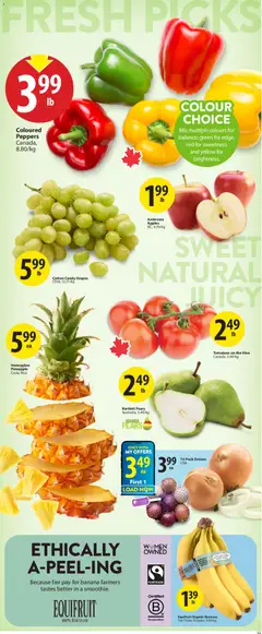 Preview of Save on foods weekly flyer / circulaire from shop Save on foods valid from 16.04.2026 | Page: 3 | Products: Pineapple, Watch, Apples, Bananas