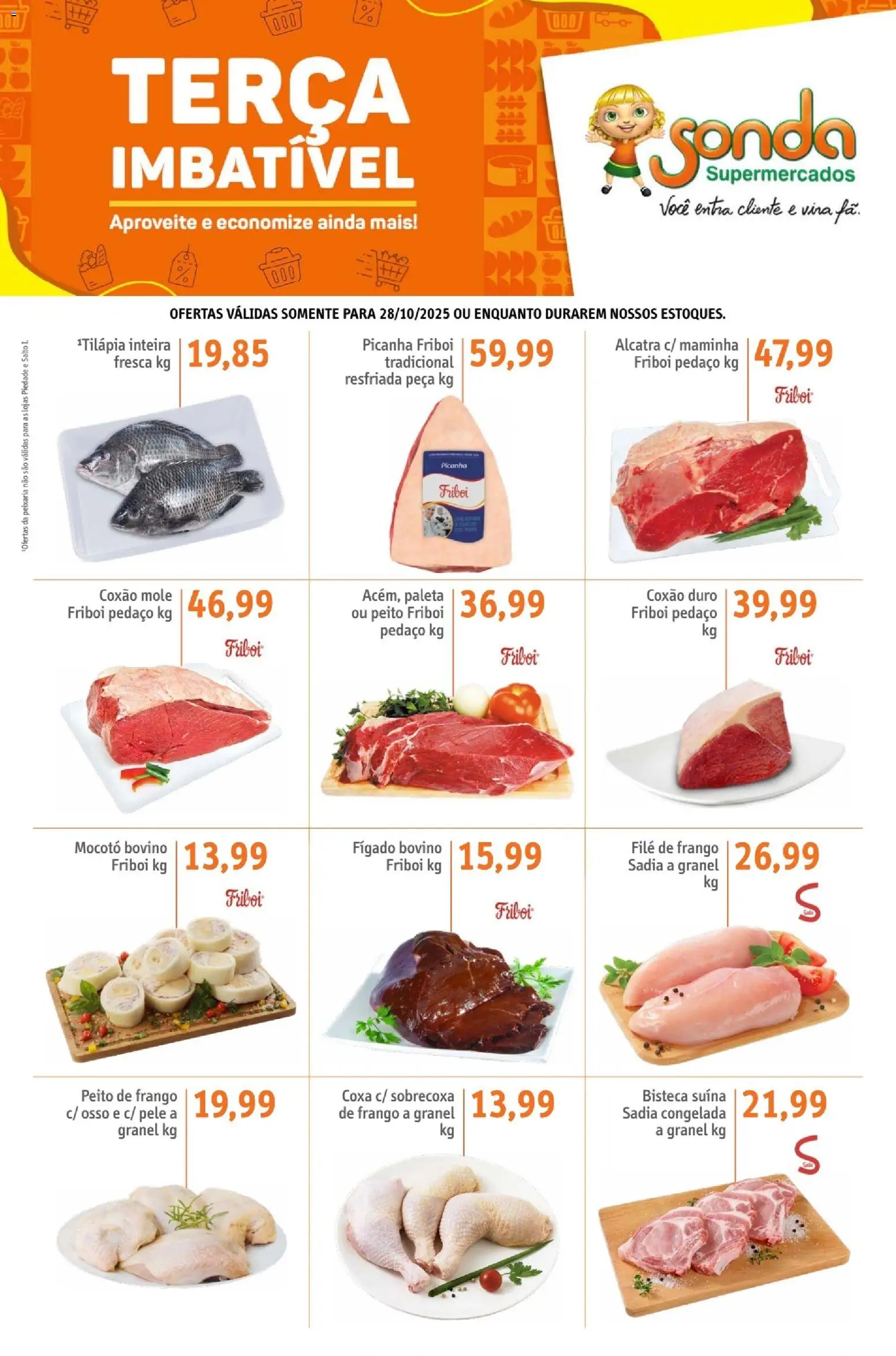 Sonda Folheto - válido de 28.10.2025 | Página: 1 | Produtos: Maminha, Picanha, Frango, Peito de frango