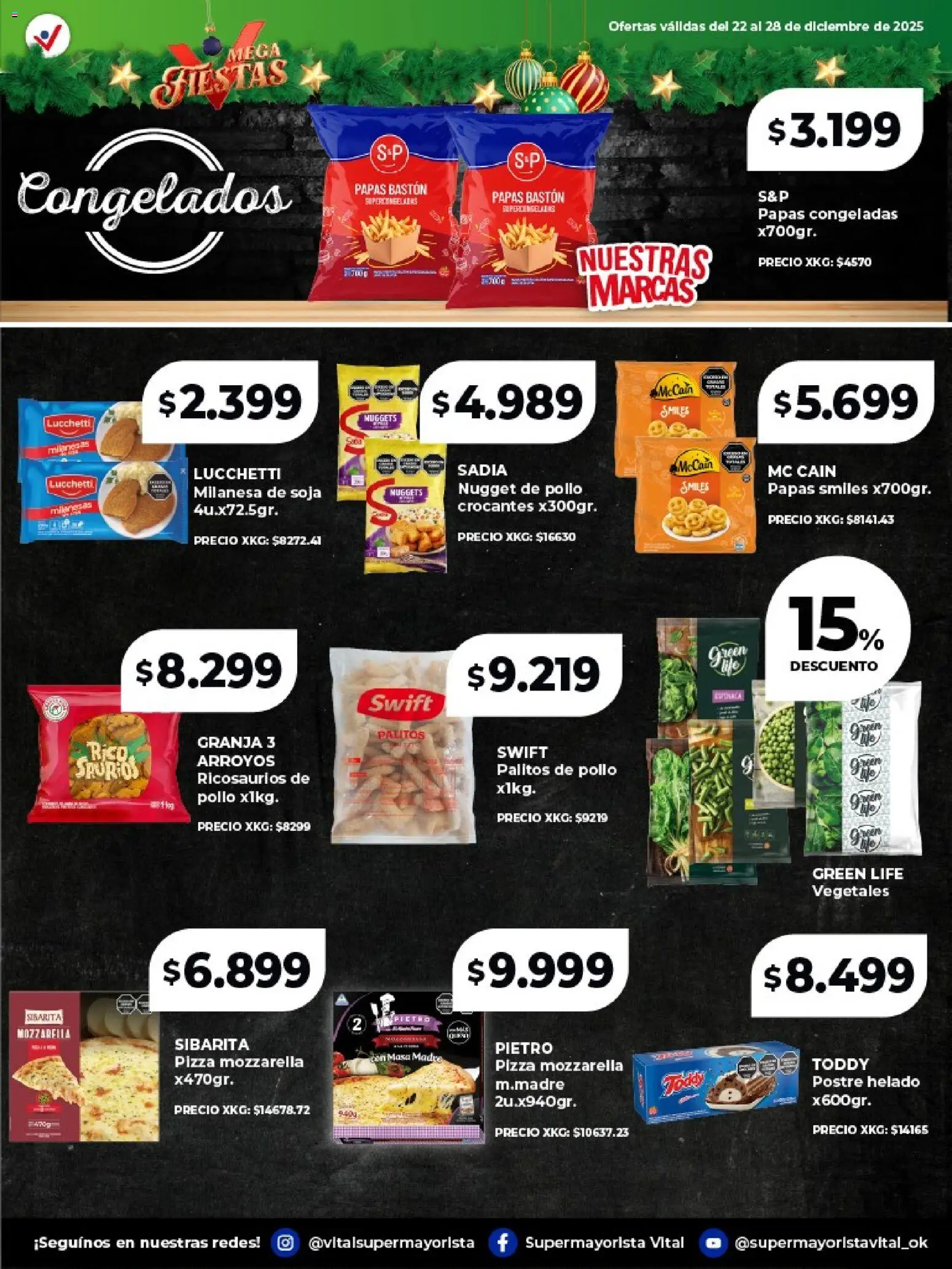 Vital - Especial de frescos │ válido desde el 22.12.2025 | Página: 8 | Productos: Helado, Pollo, Milanesa, Pizza