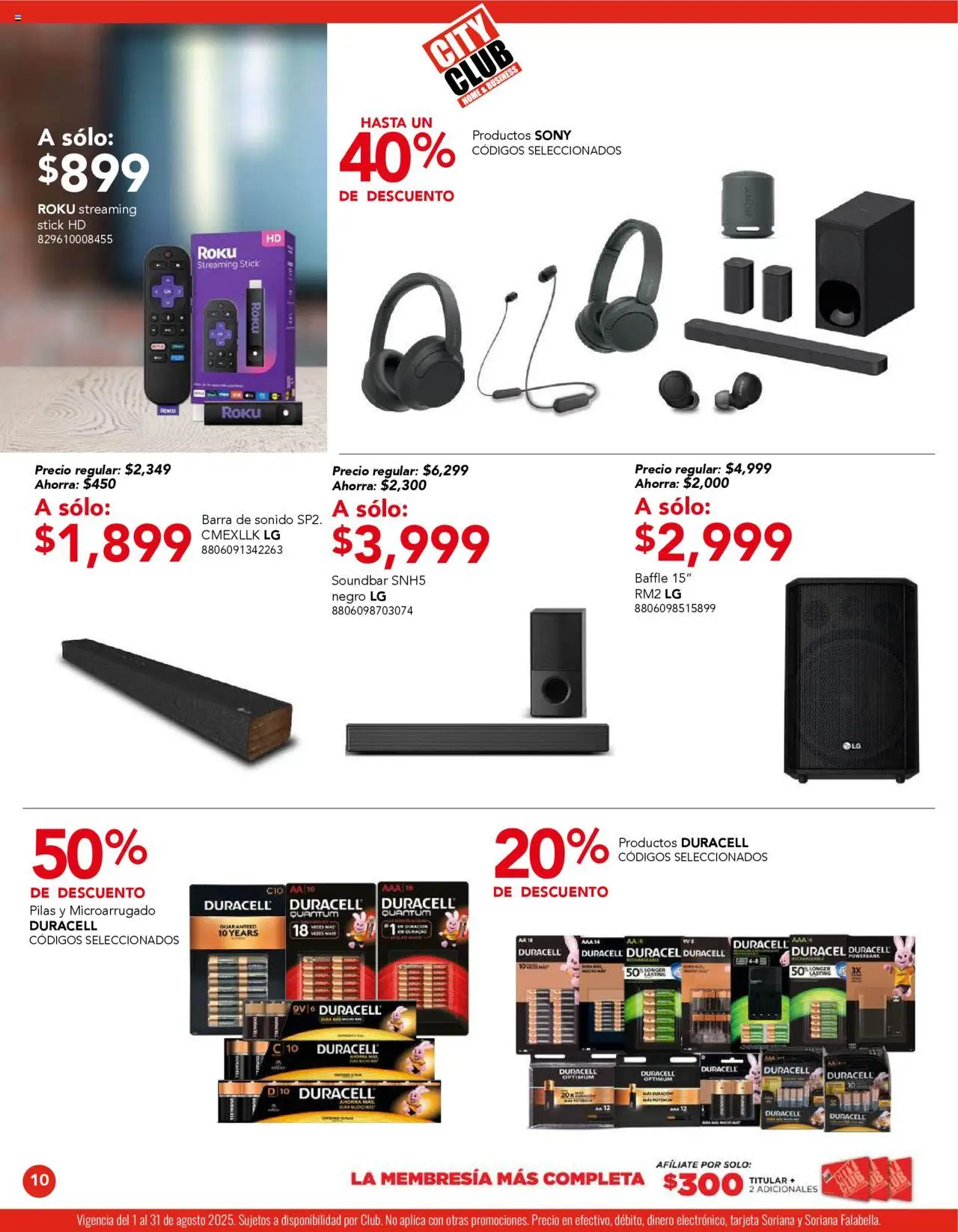 Nuevas ofertas de City Club válidas en toda la República Mexicana desde el 01.08.2025. ¡Encuentra las mejores ofertas en City Club - Catálogo! | Página: 10 | Productos: Barra, Pilas
