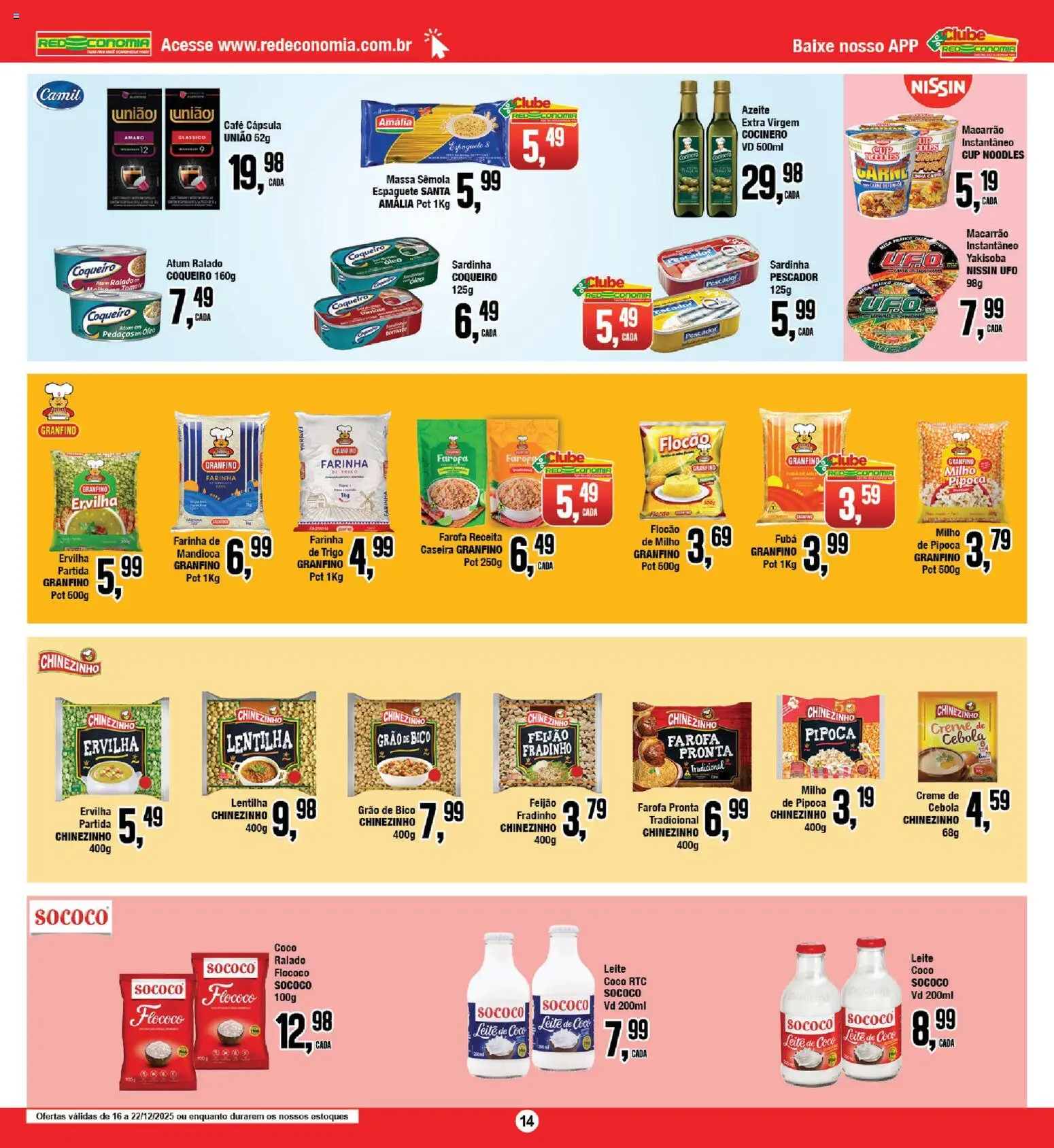 RedEconomia Folheto - válido de 16.12.2025 | Página: 14 | Produtos: Leite, Café, Massa, Creme