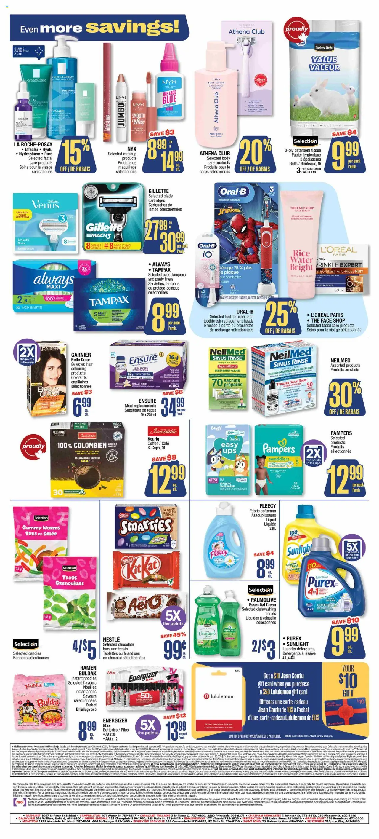 Jean Coutu flyer valid from 18.09.2025 | Page: 3 | Products: Rice, Noodles, Body lotion, Chocolate