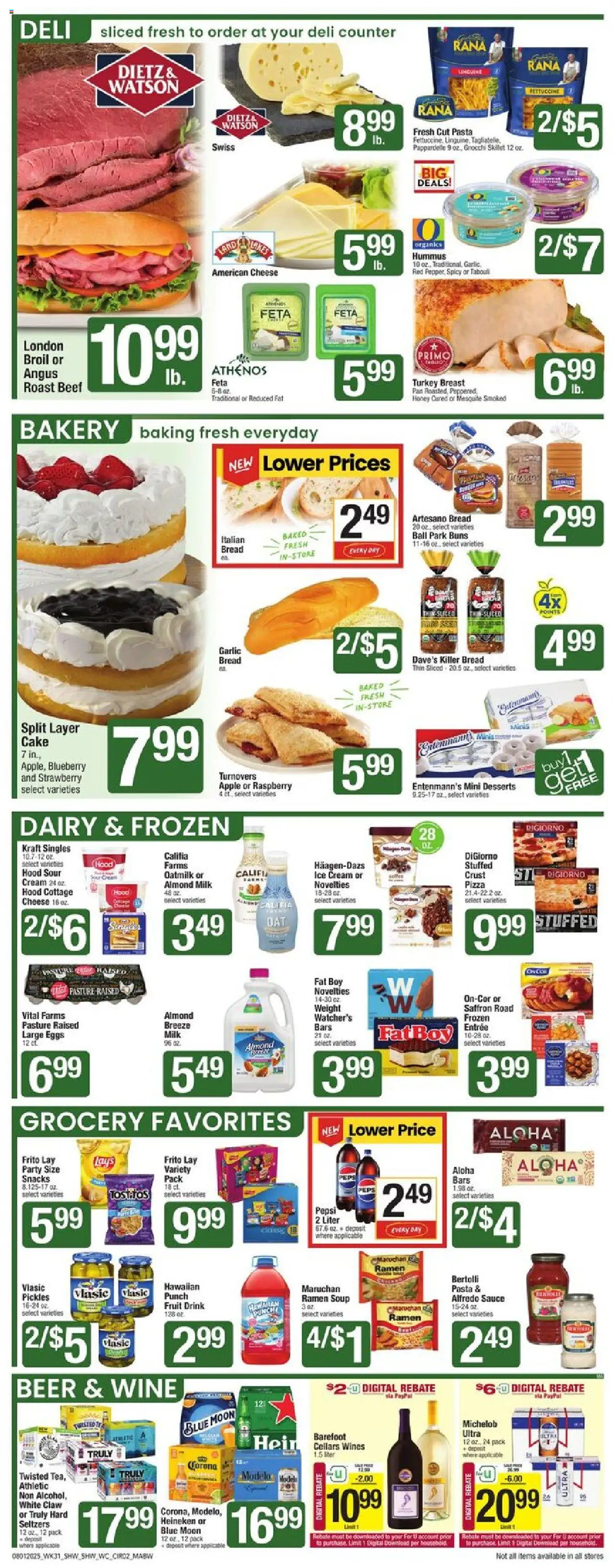 Shaw's Weekly Ad - MA - valid from 01.08.2025 | Page: 4 | Products: Pasta, Cream, Sauce, Garlic