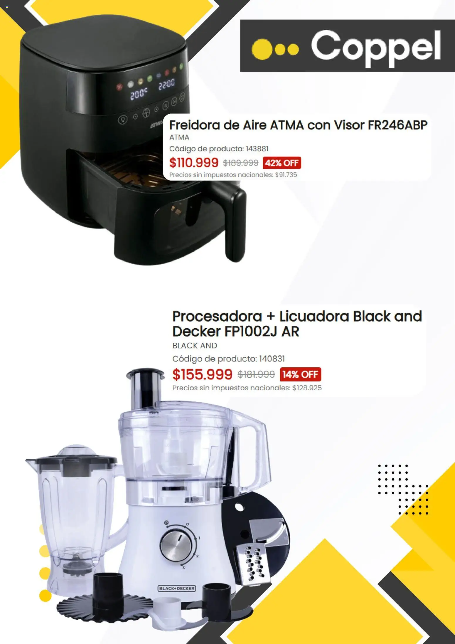Coppel catálogo │ válido desde el 11.12.2025 | Página: 6 | Productos: Freidora, Freidora de aire, Procesadora, Licuadora