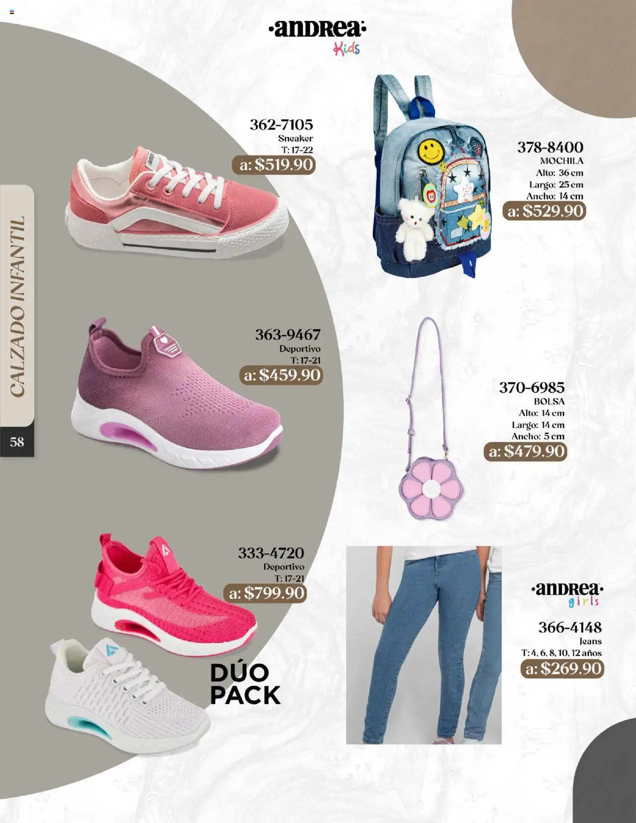 Nuevas ofertas de Andrea válidas en toda la República Mexicana desde el 24.08.2025. ¡Encuentra las mejores ofertas en Andrea - Catálogo Esenciales de Otoño! | Página: 58 | Productos: Bolsa, Mochila