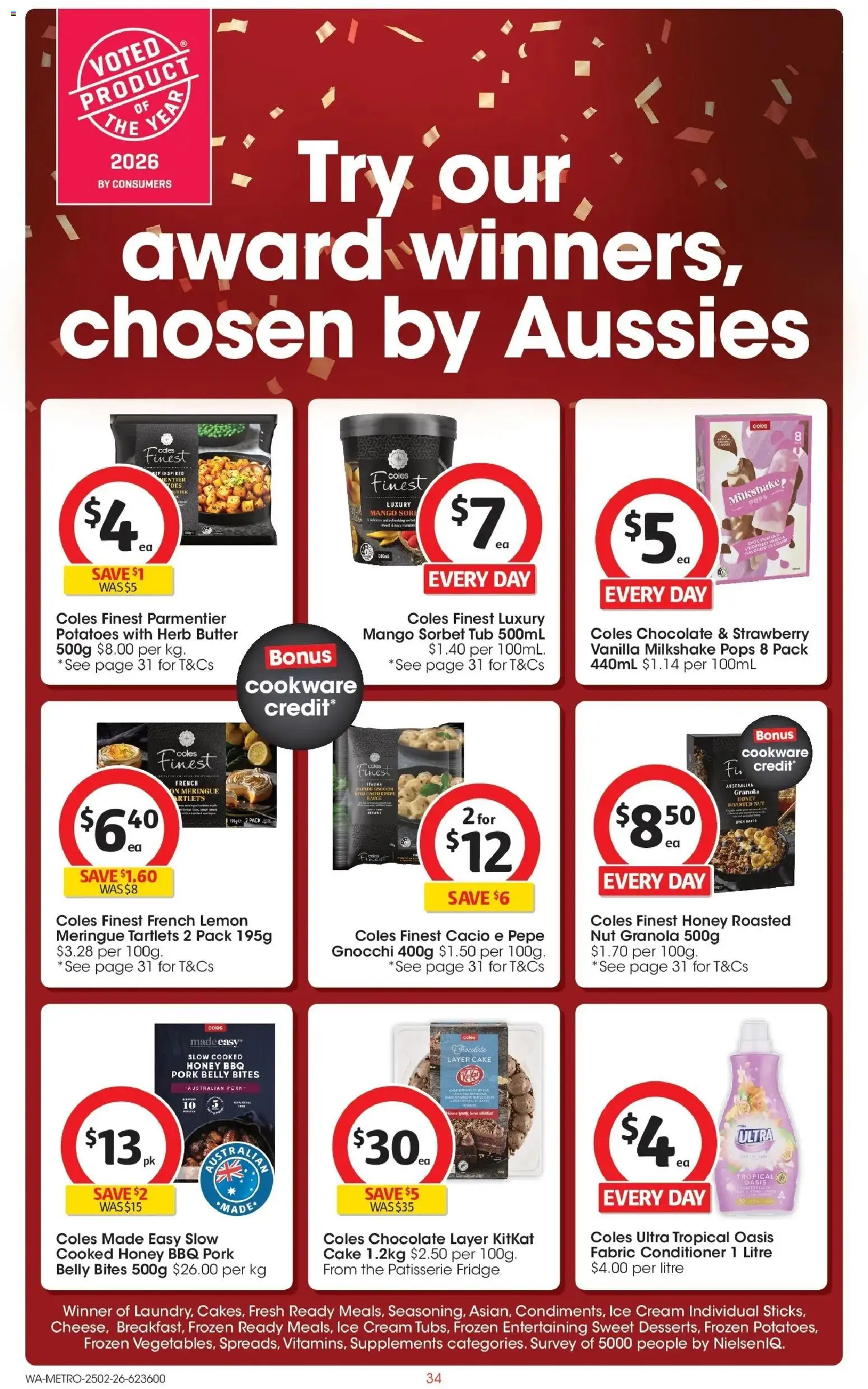 Coles catalogue - valid from 25.02.2026 | Page: 34 | Products: Butter, Cream, Ice cream, Fridge