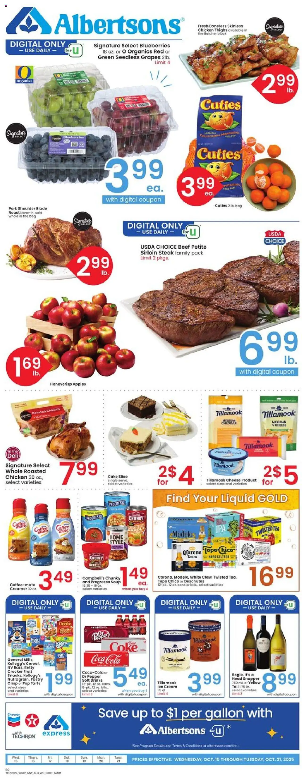 Albertsons Weekly Ad - valid from 15.10.2025 | Page: 1 | Products: Cheese, Tea, Cream, Ice cream