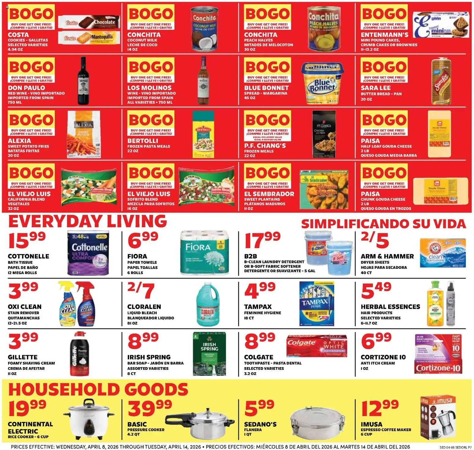 Sedano's Weekly Ad - valid from 08.04.2026 | Page: 7 | Products: Cooker, Milk, Coffee, Peach