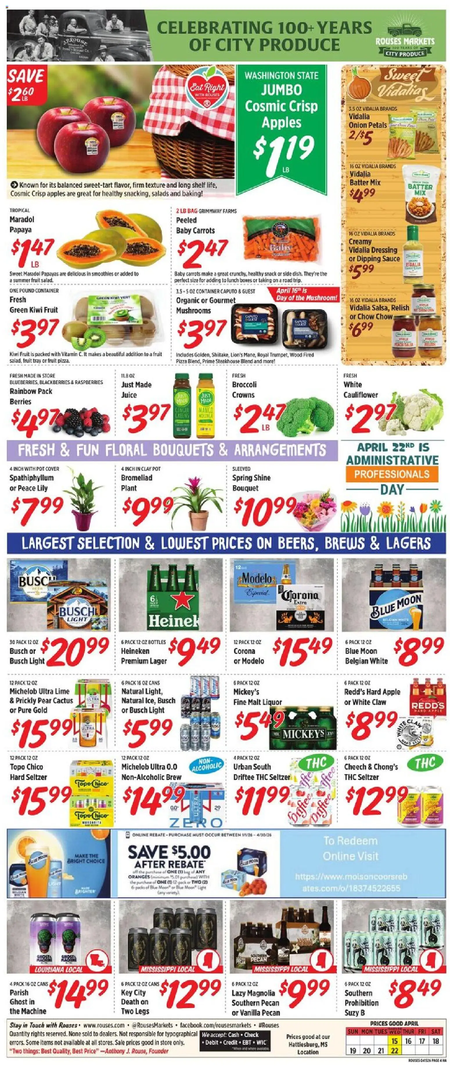 Rouses Weekly Ad - MS - valid from 15.04.2026 | Page: 8 | Products: Juice, Peach, Pear, Bag