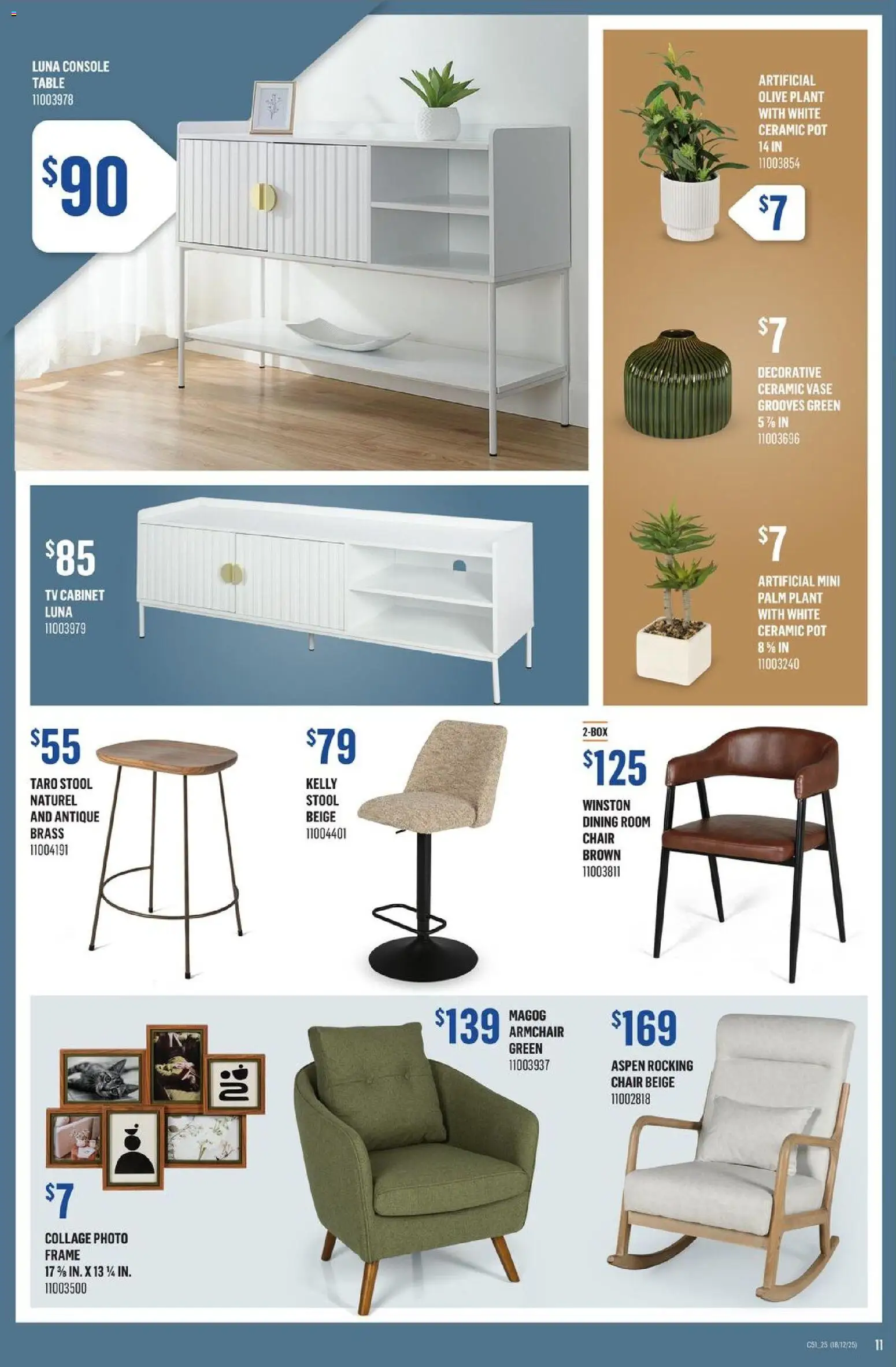 Canac flyer valid from 18.12.2025 | Page: 11 | Products: Tv, Armchair, Table, Cabinet