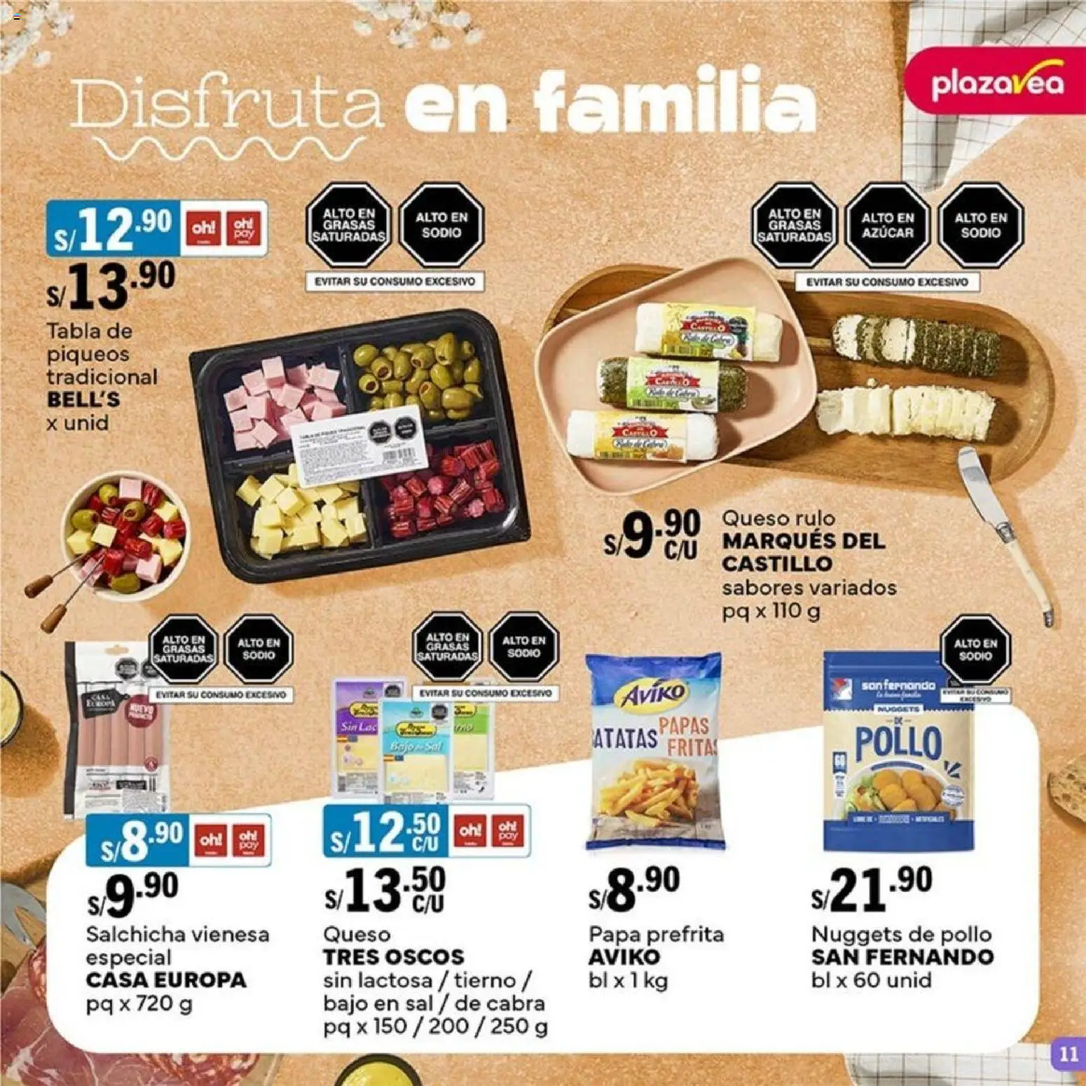 Catálogo Plaza Vea válido desde 23.03.2026 | Página: 11 | Productos: Queso, Papas