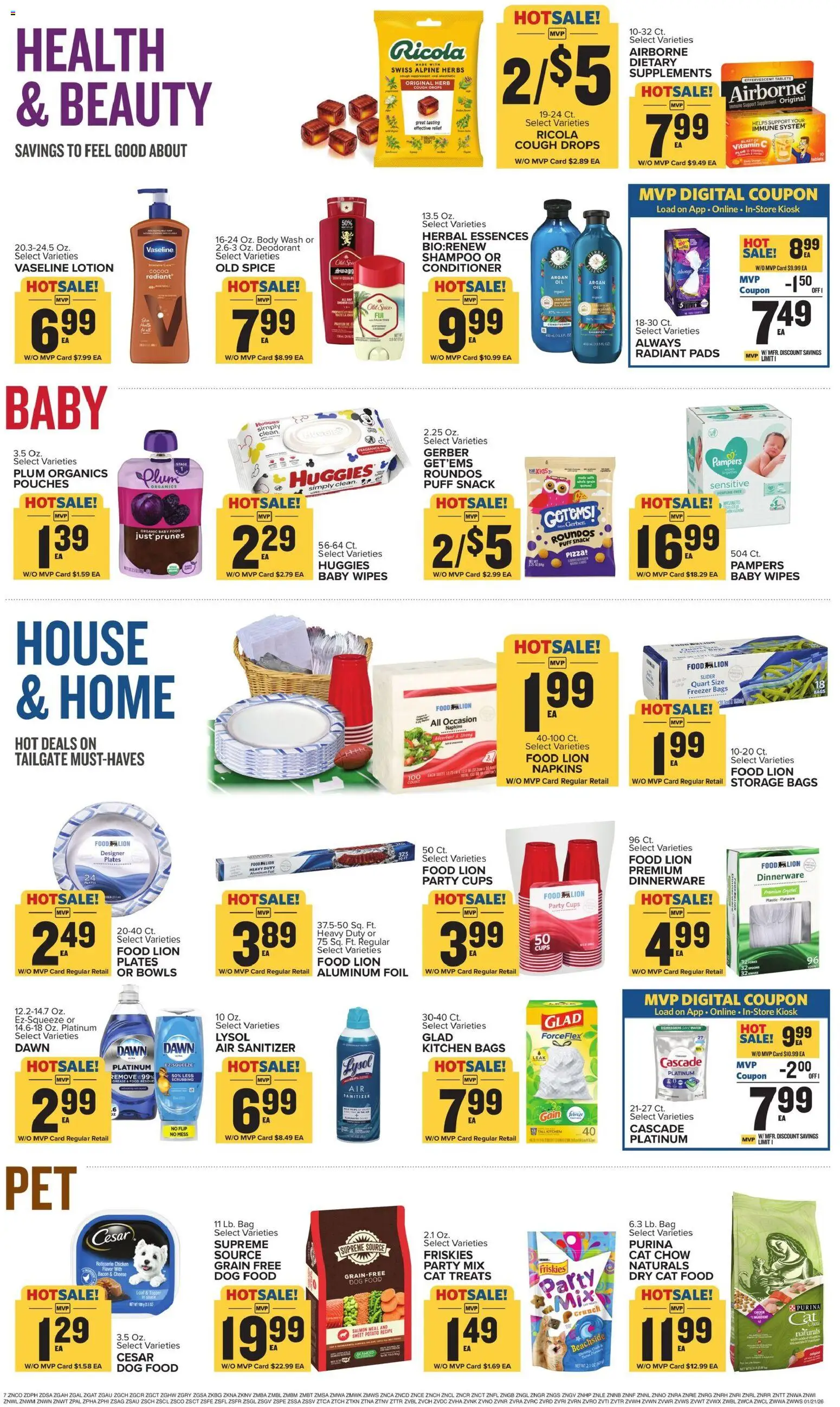 Food Lion Weekly Ad - valid from 21.01.2026 | Page: 12 | Products: Plum, Shampoo, Conditioner, Freezer