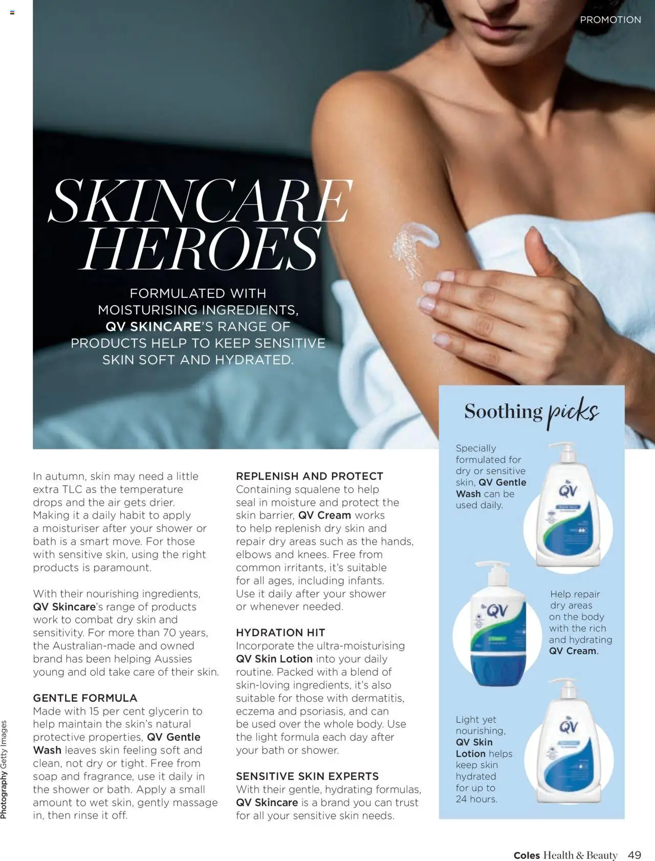 Coles catalogue - valid from 07.04.2025 | Page: 49 | Products: Shower, Light, Moisturiser, Sensitive skin