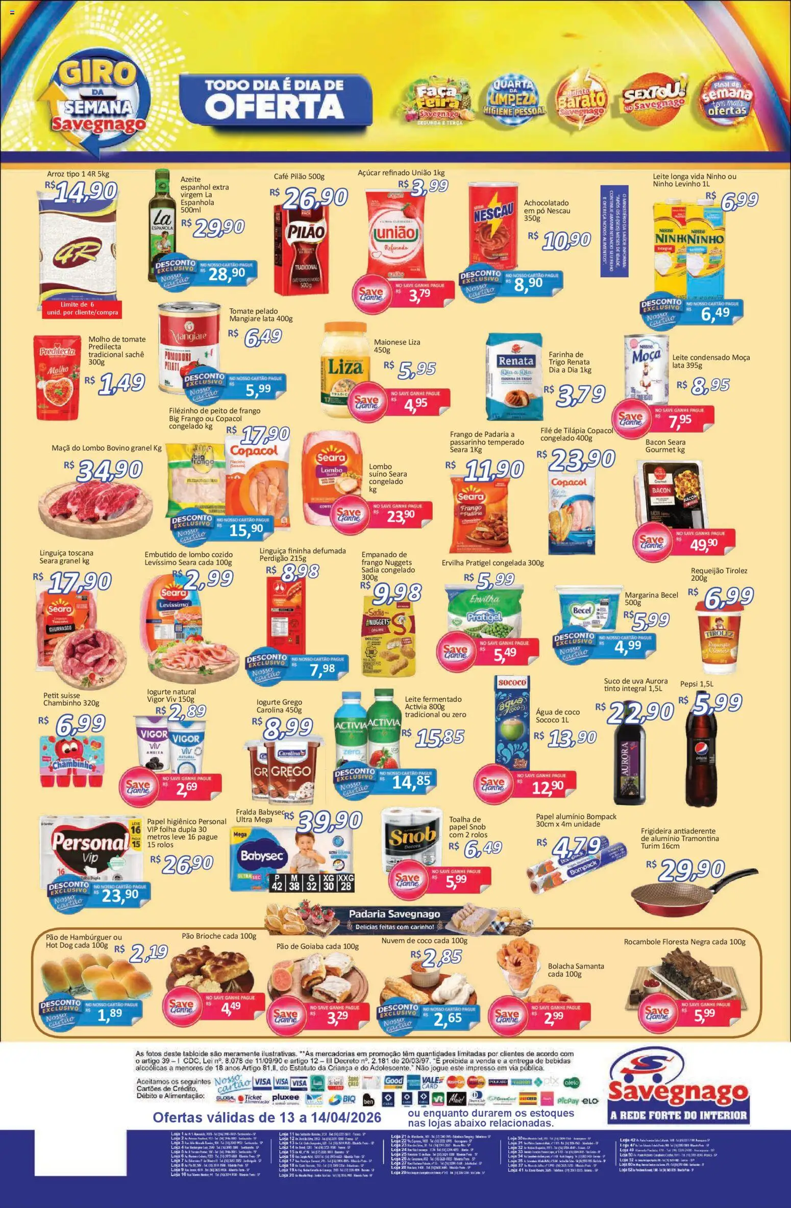 Savegnago Folheto - válido de 13.04.2026 | Página: 2 | Produtos: Pó, Leite, Suco, Frango