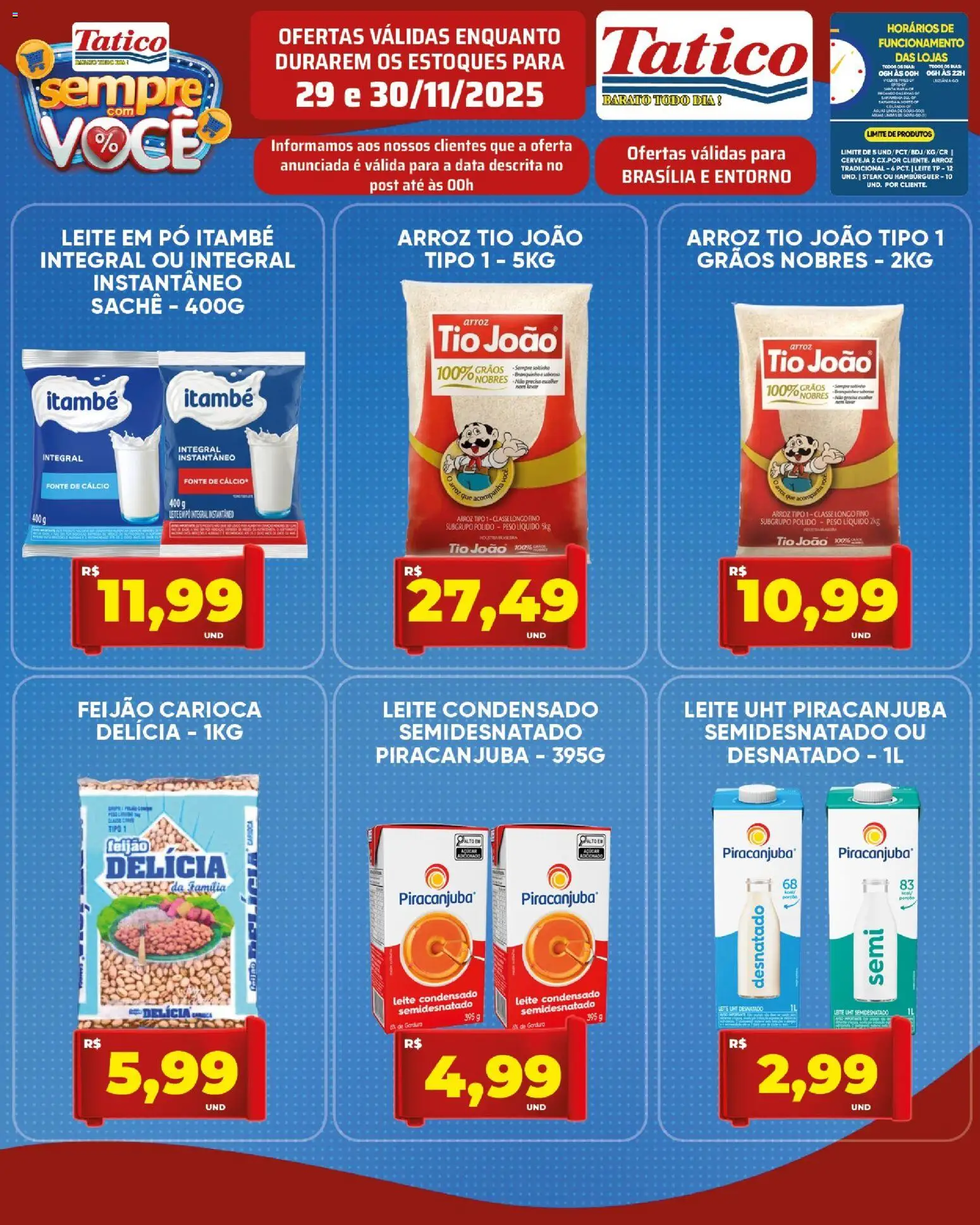 Tatico Folheto - válido de 01.12.2025 | Página: 16 | Produtos: Leite, Arroz, Hambúrguer, Açúcar