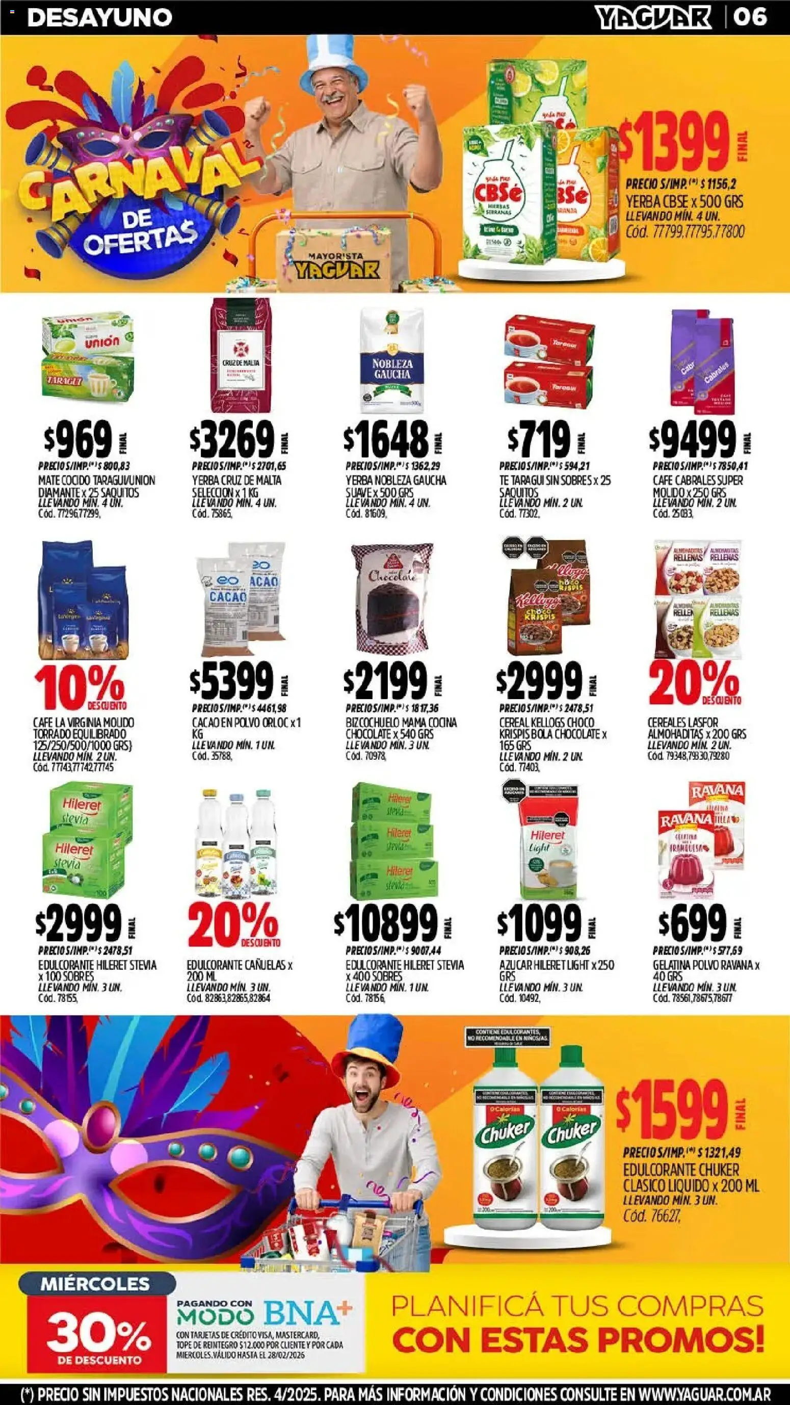 Yaguar - Oferta Semanal Salta │ válido desde el 16.02.2026 | Página: 5 | Productos: Mate, Polvo, Edulcorante, Cereales