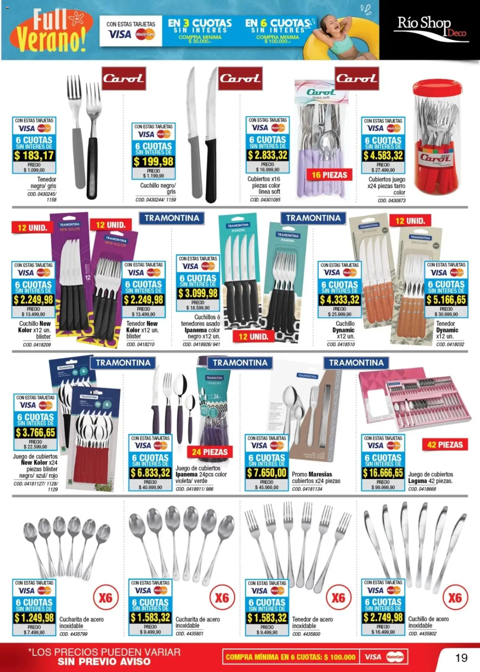 Río Shop Deco catálogo │ válido desde el 01.01.2026 | Página: 19 | Productos: Cuchillo, Tenedor