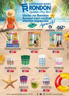 Supermercados Rondon - Ofertas de Verao - Pré-Visualização do folheto da loja Supermercados Rondon, válido de 18.12.2025 | Página: 1 | Produtos: Protetor solar, Base, Repelente