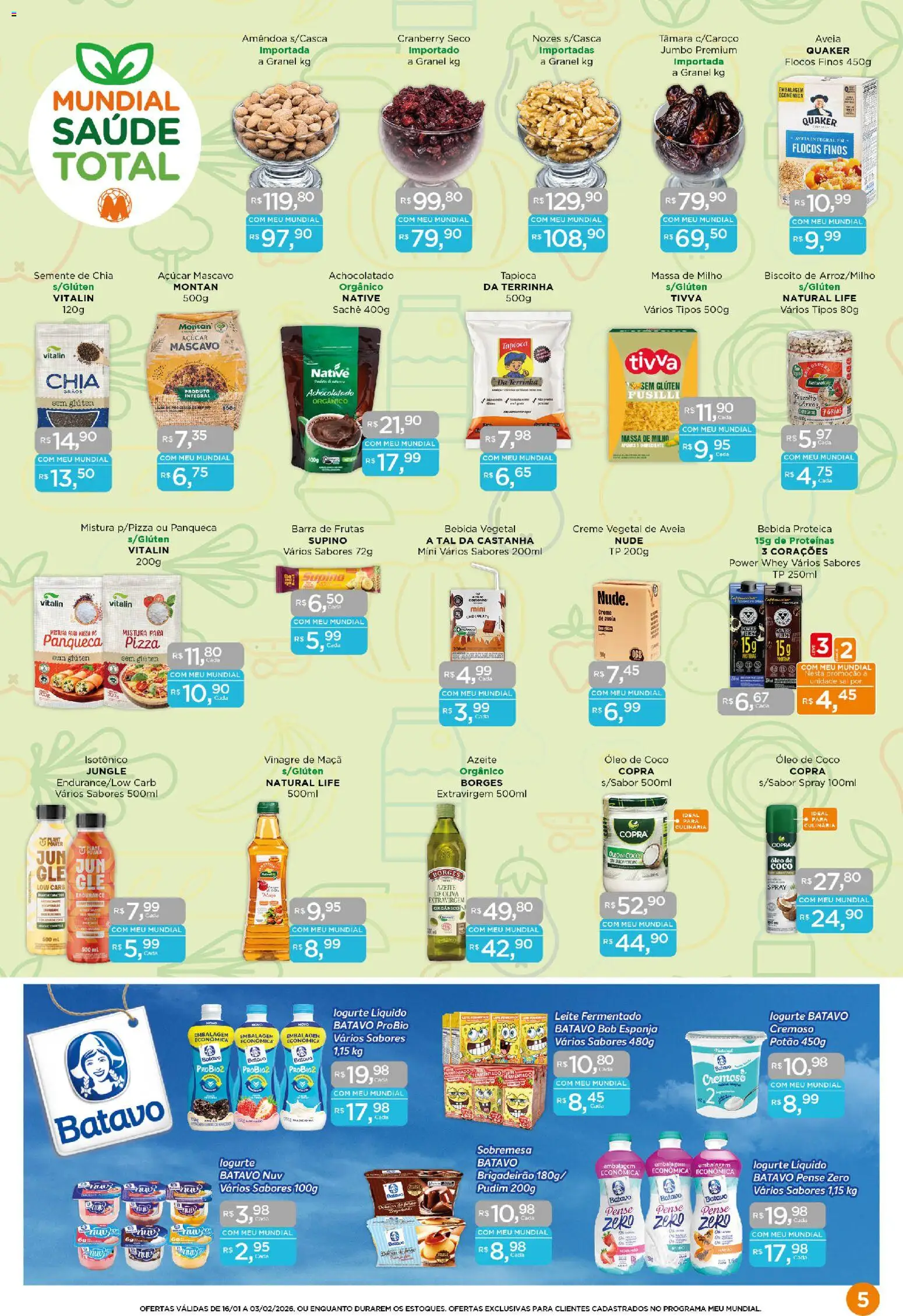 Mundial Folheto - válido de 16.01.2026 | Página: 5 | Produtos: Esponja, Achocolatado, Chocolate, Óleo de coco