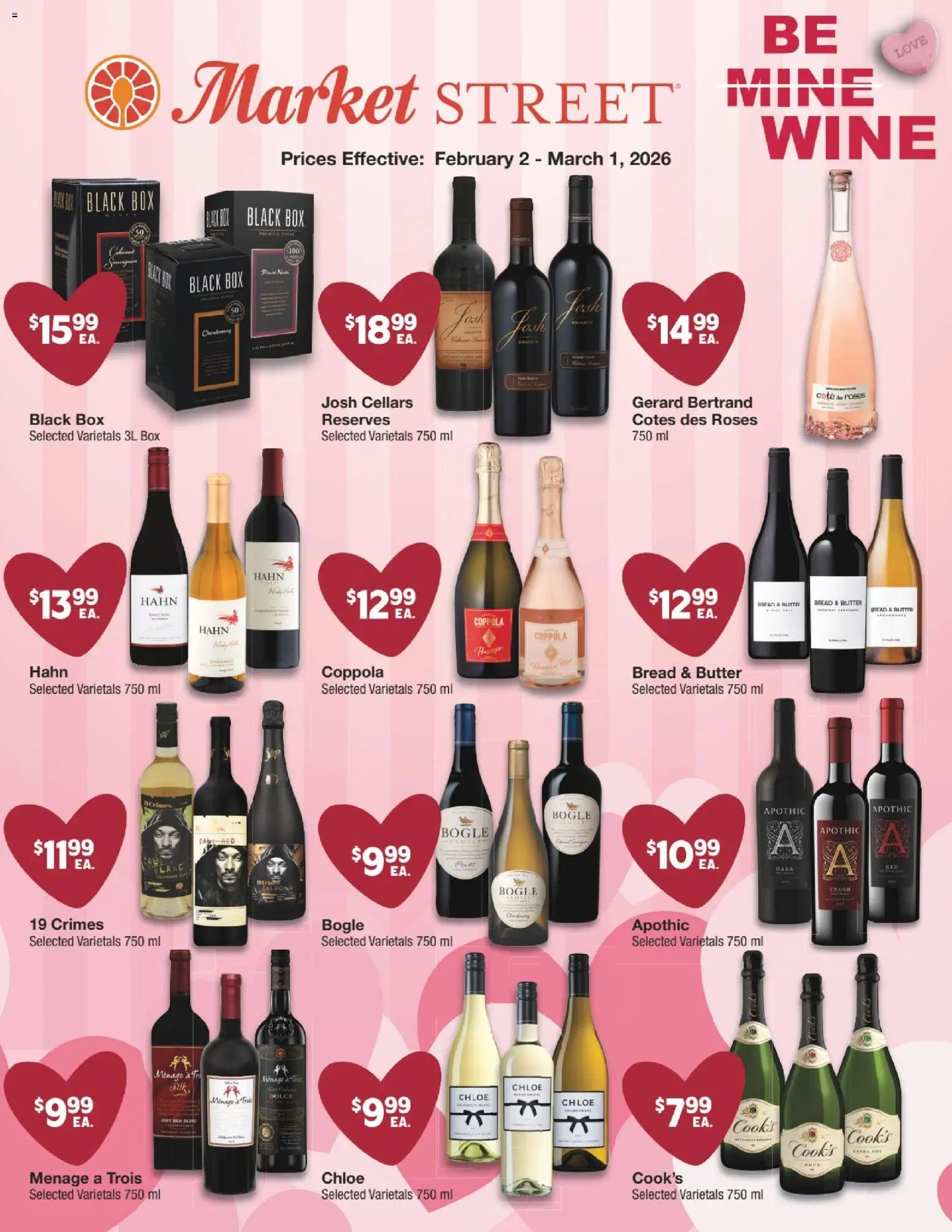 United Supermarkets February Wine Flyer - valid from 02.02.2026 | Page: 2 | Products: Box, Butter, Bread, Wine