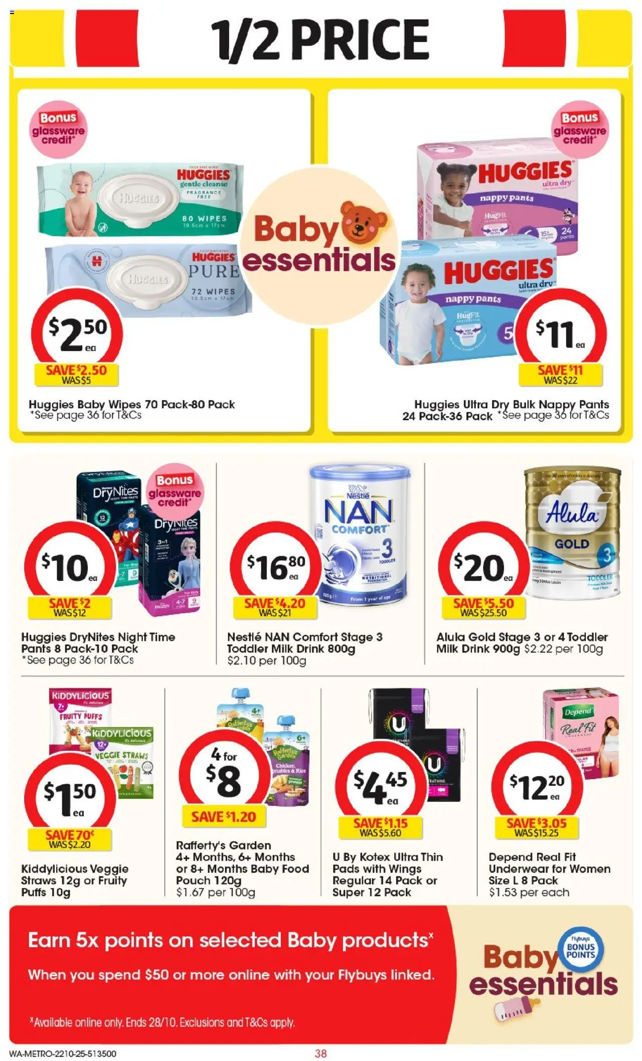 Coles catalogue - valid from 22.10.2025 | Page: 38 | Products: Milk, Glassware, Underwear, Straws