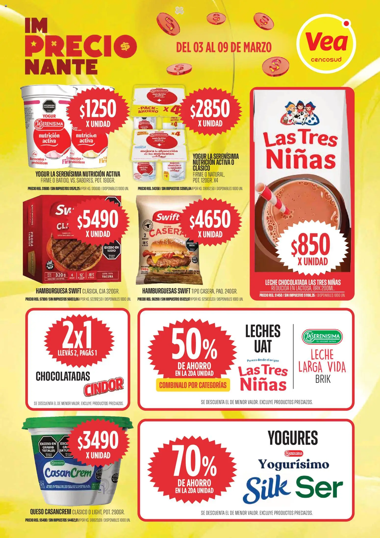 Vea ofertas │ válido desde el 03.03.2026 | Página: 6 | Productos: Leche, Queso, Yogur, Chocolatada