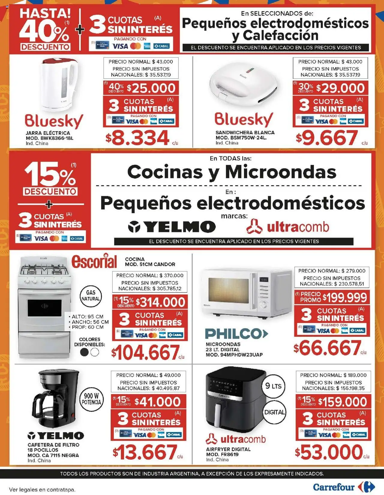 Carrefour ofertas │ válido desde el 24.06.2025 | Página: 26 | Productos: Cocina, Sandwichera, Jarra, Microondas