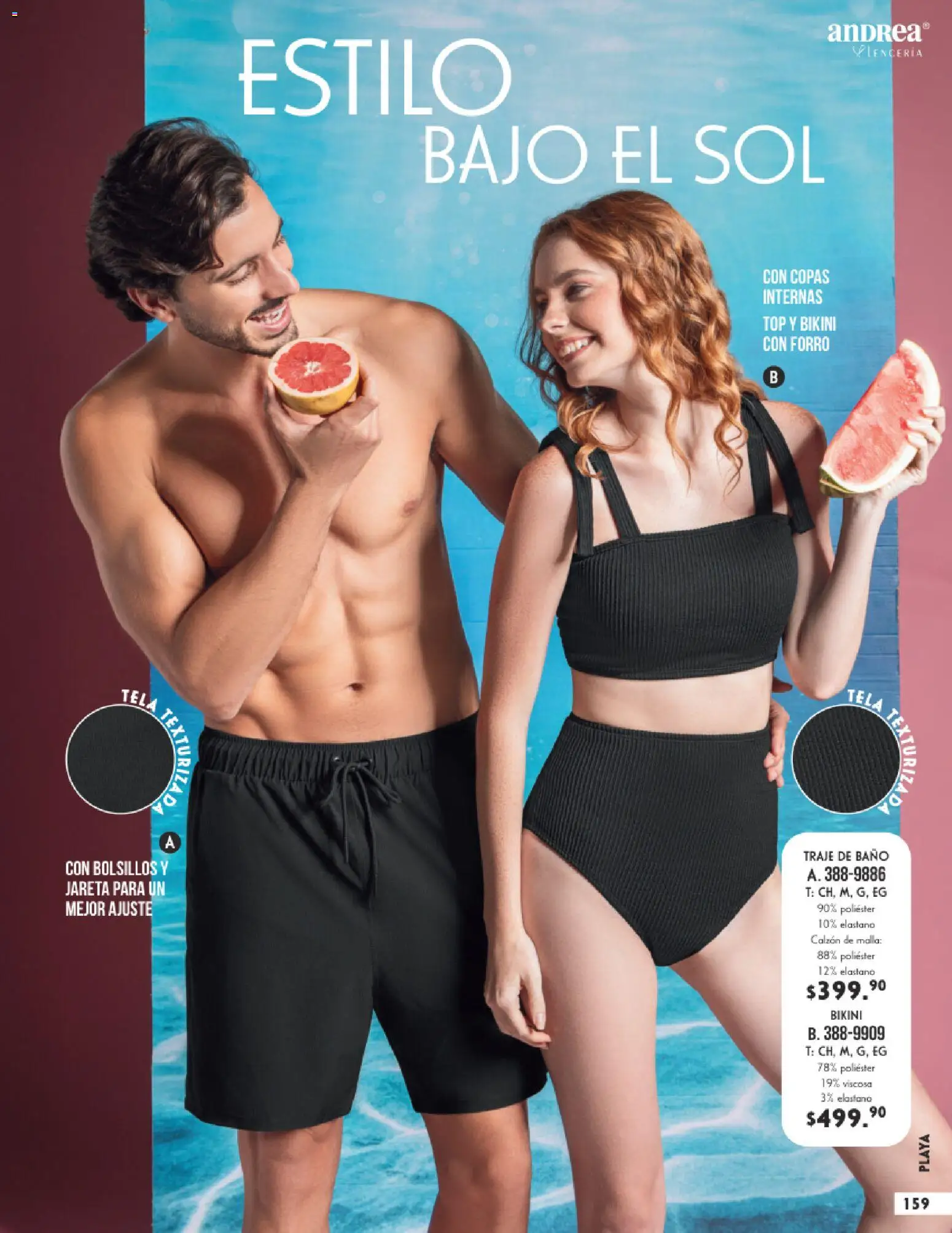 Nuevas ofertas de Andrea válidas en toda la República Mexicana desde el 25.01.2026. ¡Encuentra las mejores ofertas en Andrea catálogo Lencería & vestir interior! | Página: 55 | Productos: Traje de baño, Top, Malla, Baño