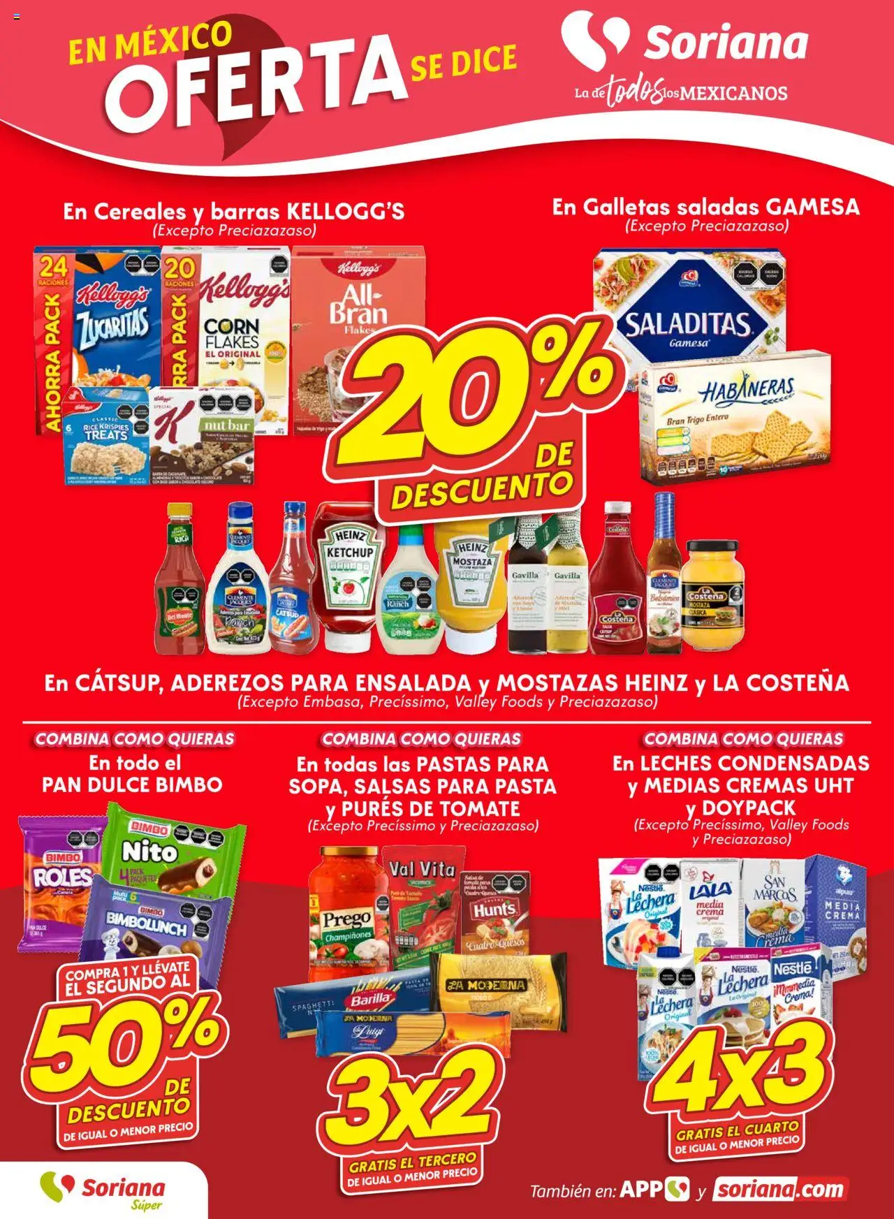 Nuevas ofertas de Soriana válidas en toda la República Mexicana desde el 09.10.2025. ¡Encuentra las mejores ofertas en Soriana - Fin de Semana Súper: Ver, Tab, Chis, Camp, Yuc y Q. Roo! | Página: 2 | Productos: Pan, Catsup, Galletas, Ensalada