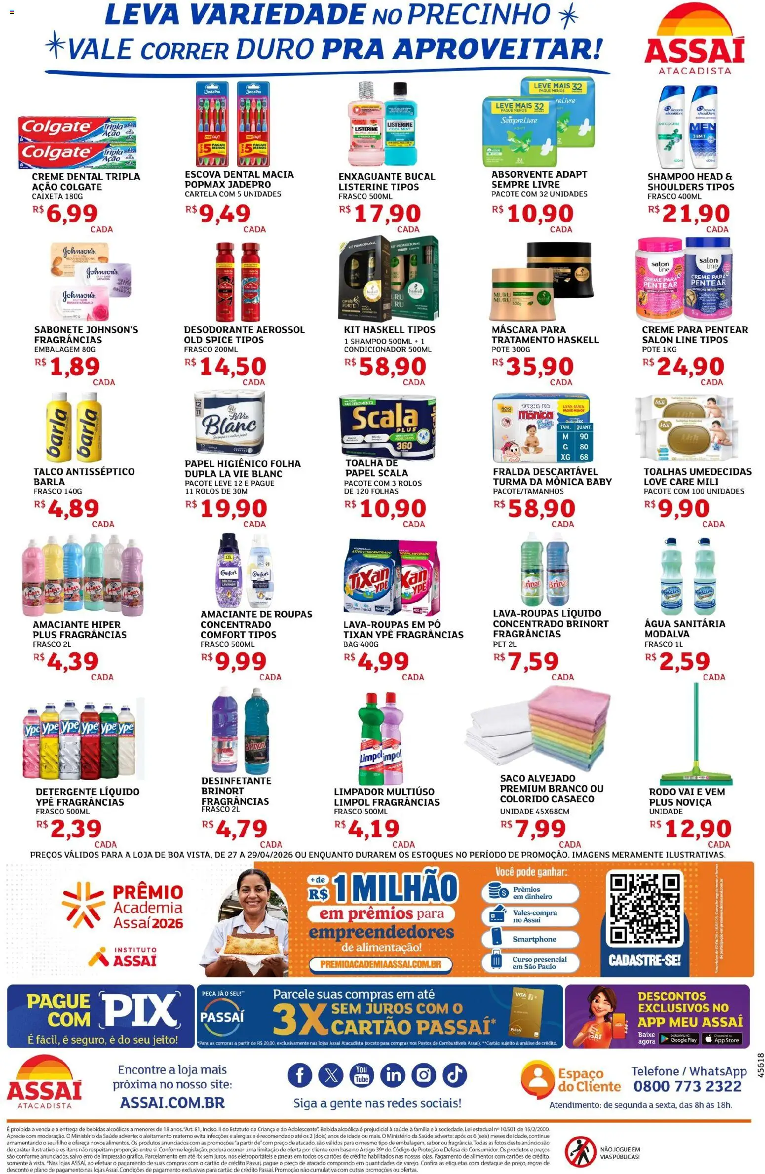 Assaí Atacadista Folheto - válido de 27.04.2026 | Página: 4 | Produtos: Shampoo, Pneus, Sempre Livre, Amaciante