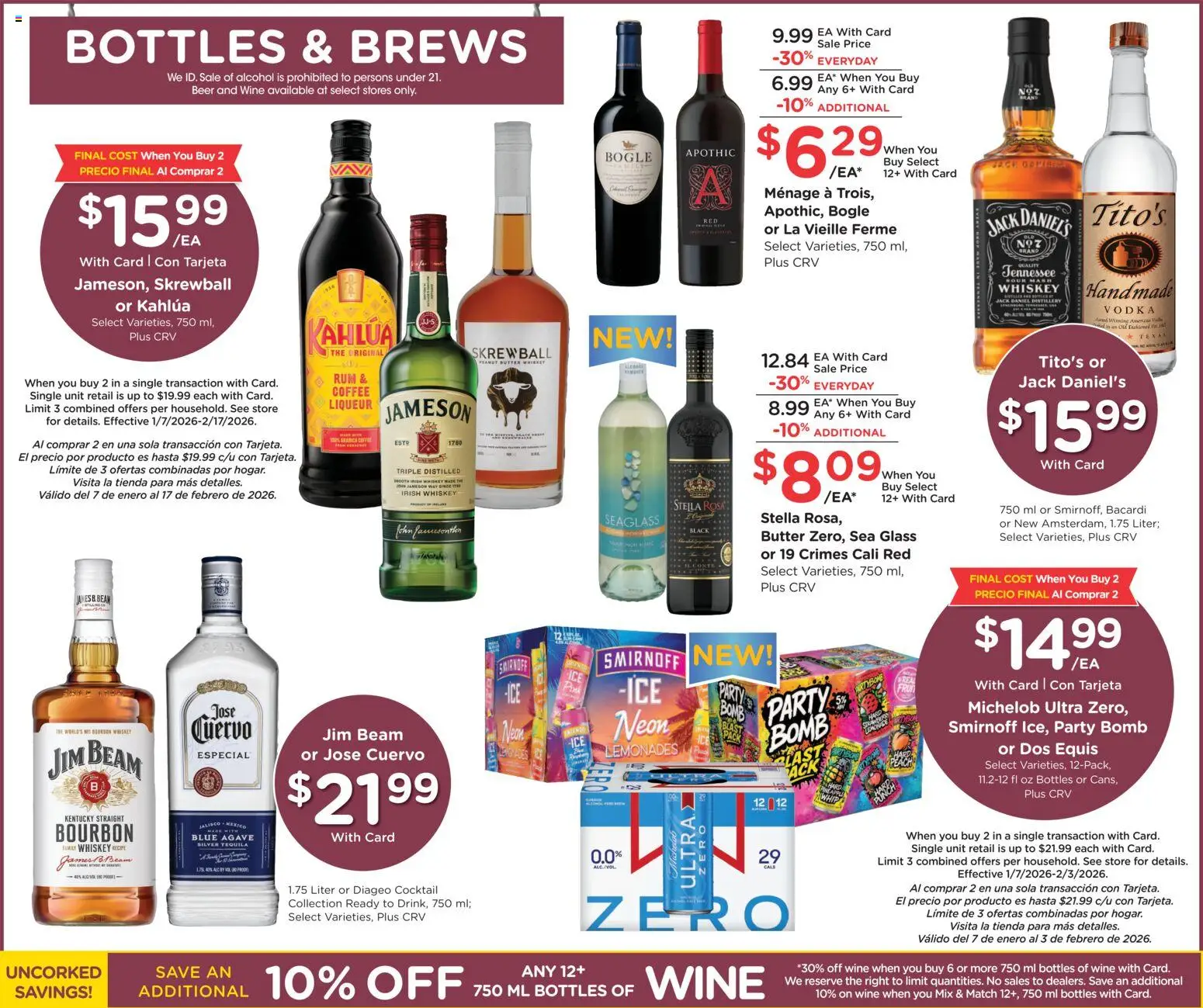 Ralphs Weekly Ad - valid from 14.01.2026 | Page: 11 | Products: Wine, Beer, Bourbon, Whiskey