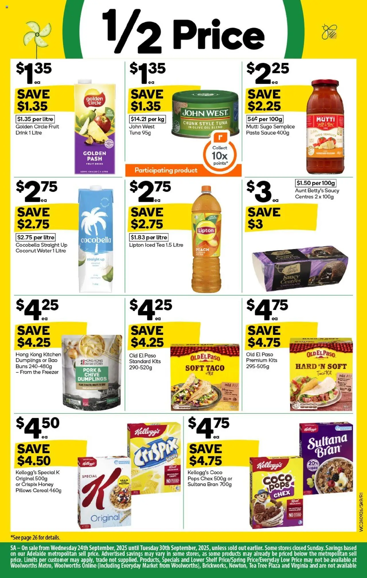 Woolworths catalogue - valid from 24.09.2025 | Page: 9 | Products: Tea, Cereal, Olive oil, Tuna