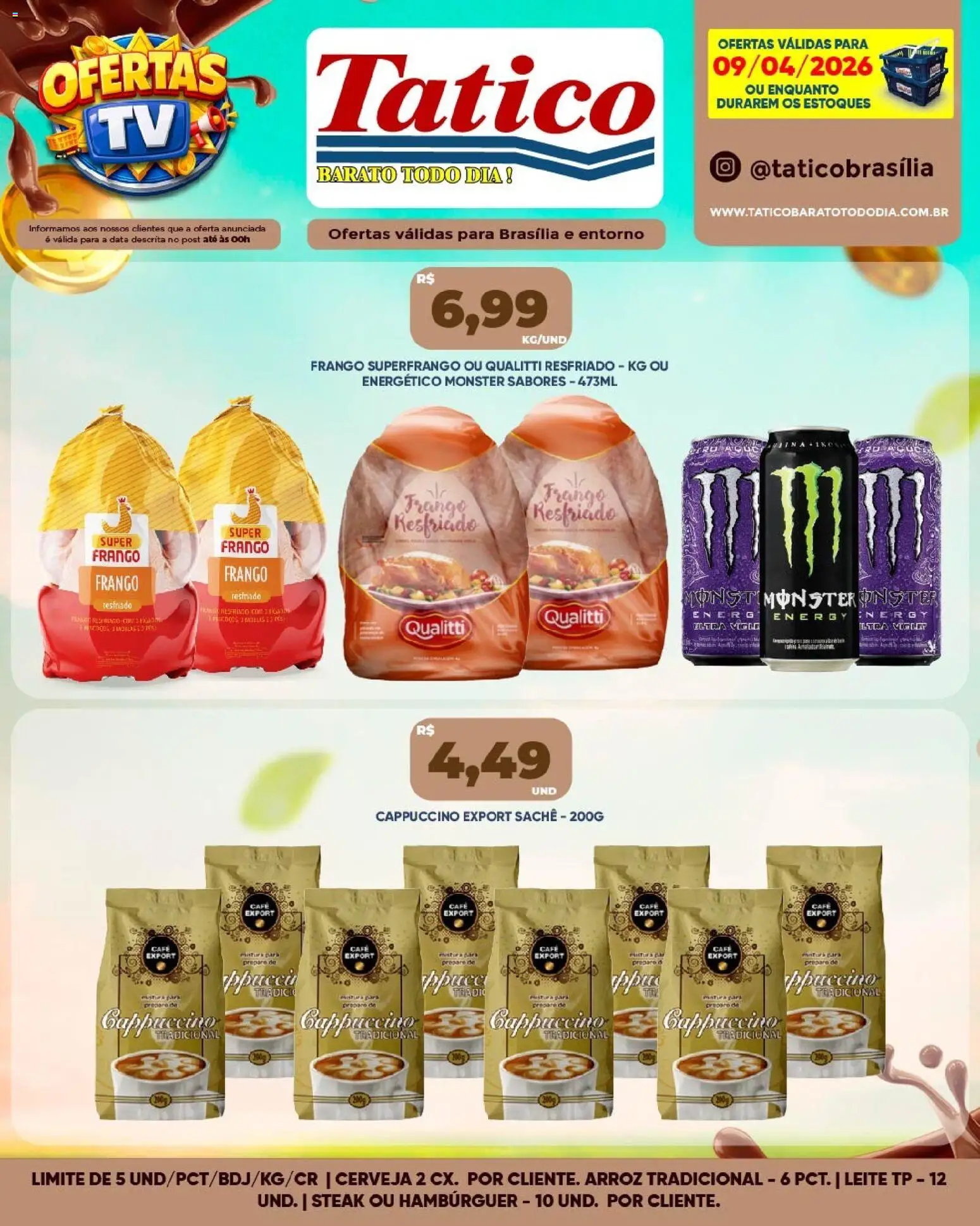 Tatico Folheto - válido de 09.04.2026 | Página: 5 | Produtos: Energético, Leite, Arroz, Hambúrguer