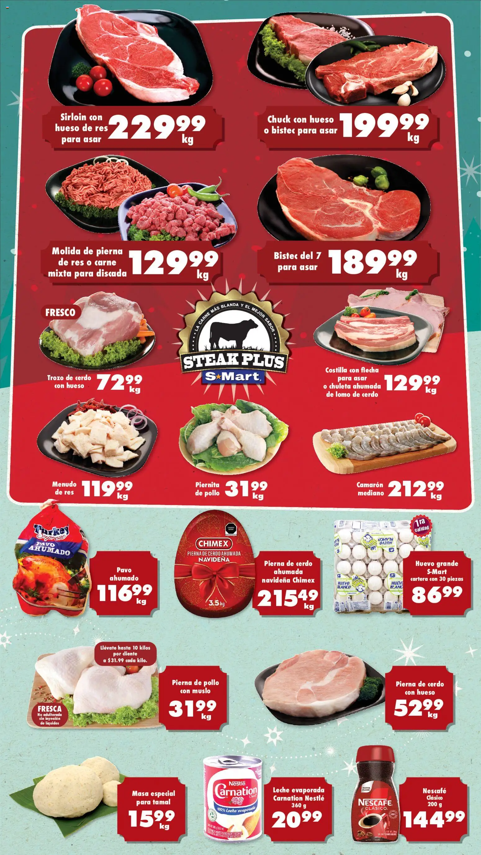 Nuevas ofertas de S-Mart válidas en toda la República Mexicana desde el 12.12.2025. ¡Encuentra las mejores ofertas en S-Mart folleto Reynosa! | Página: 1 | Productos: Huevo, Leche, Cerdo, Res