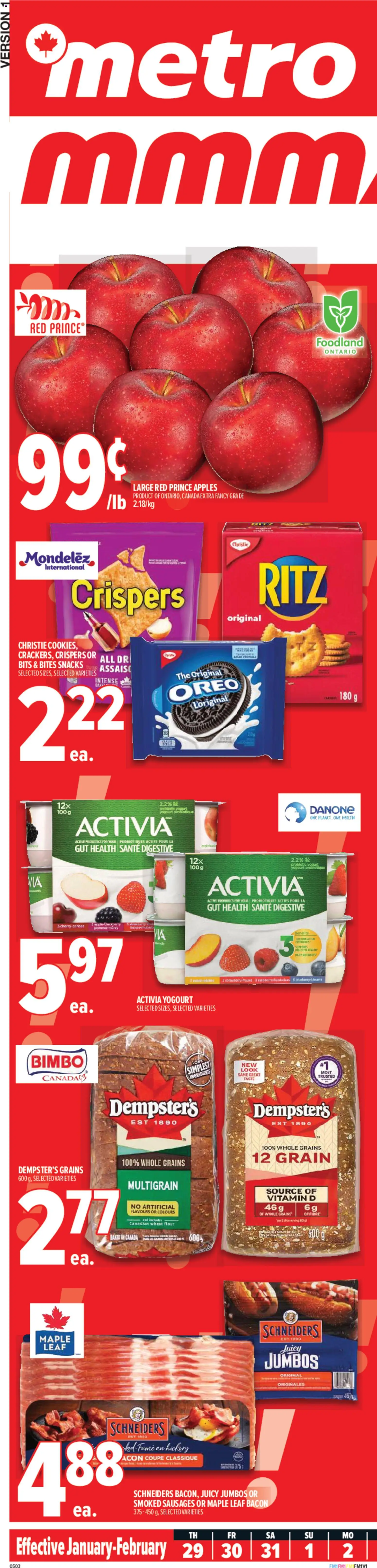 Metro flyer valid from 29.01.2026 | Page: 1 | Products: Yogurt, Apples