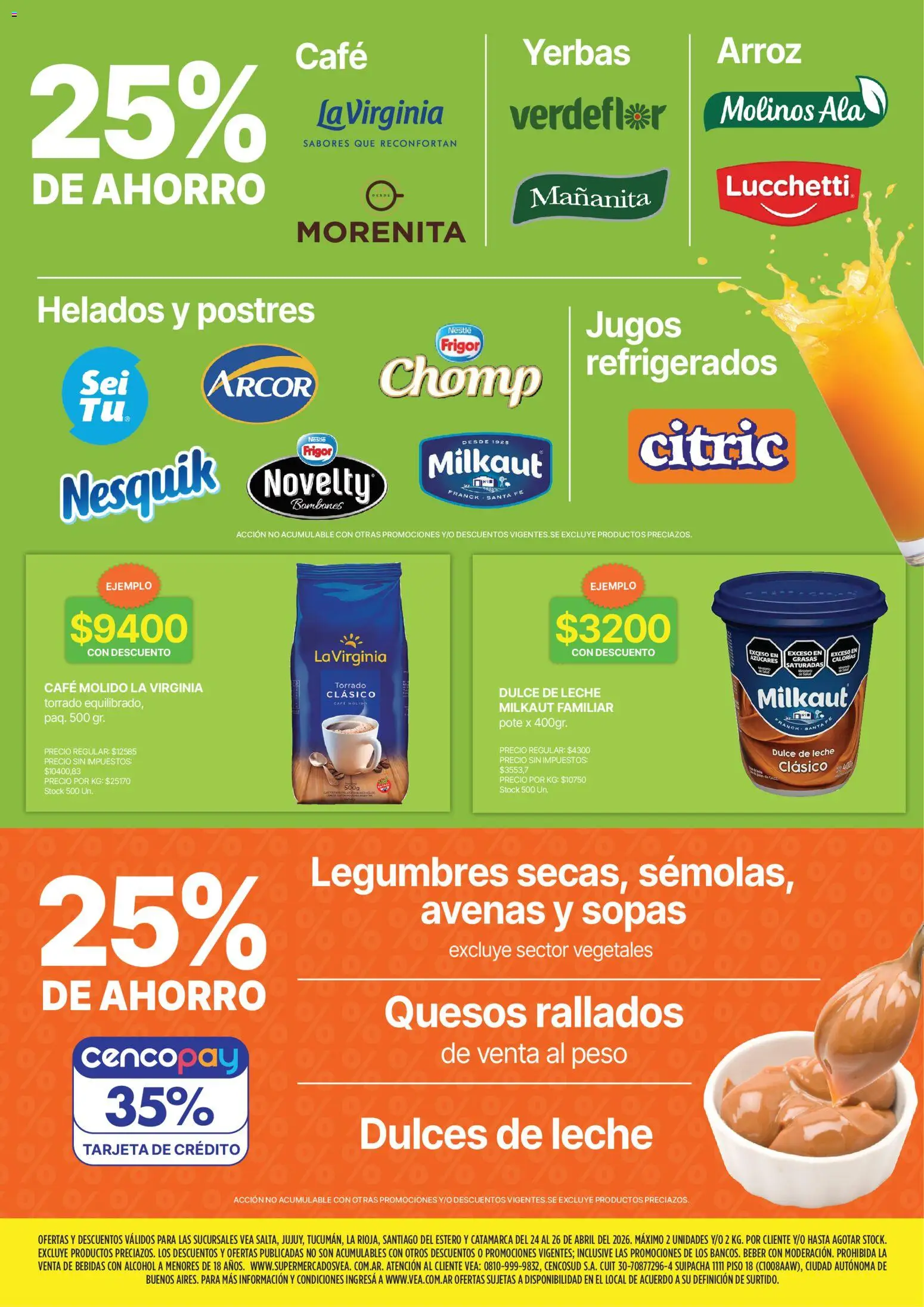 Vea - Oferta fin de semana │ válido desde el 24.04.2026 | Página: 3 | Productos: Peso, Bombones, Dulce de leche, Café