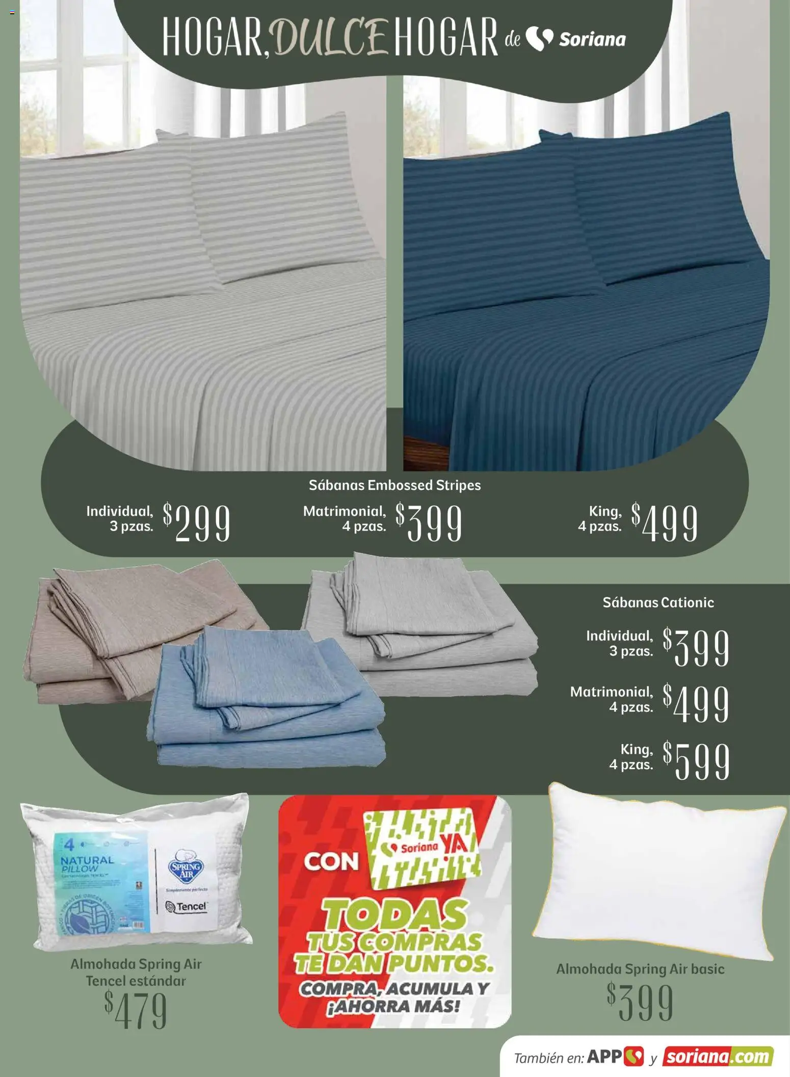 Nuevas ofertas de Soriana válidas en toda la República Mexicana desde el 15.04.2026. ¡Encuentra las mejores ofertas en Soriana Hogar Dulce Hogar Híper Nacional! | Página: 33 | Productos: Almohada, Té, Sabanas