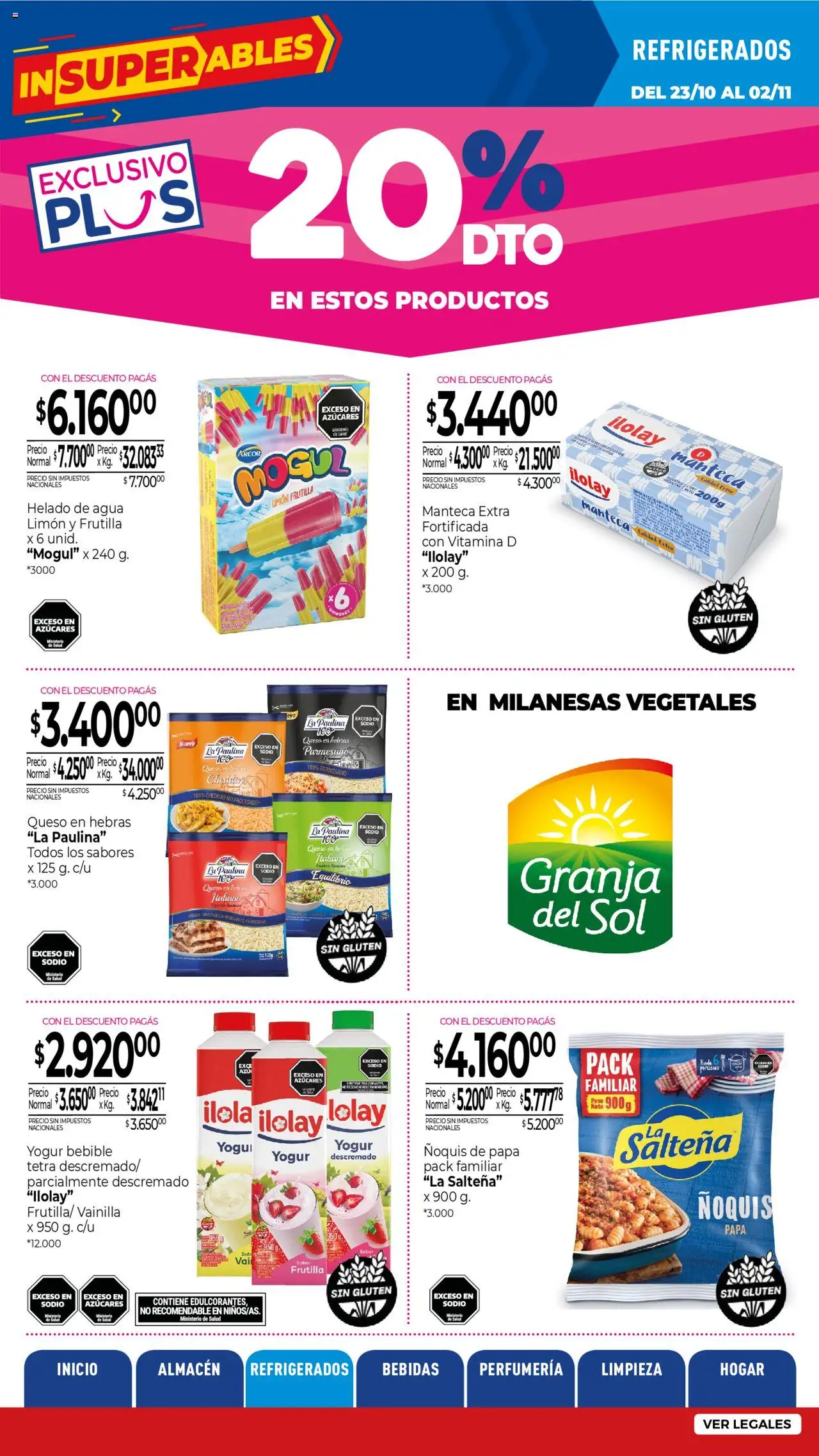 La Anonima catálogo │ válido desde el 23.10.2025 | Página: 18 | Productos: Frutilla, Papa, Limón, Yogur