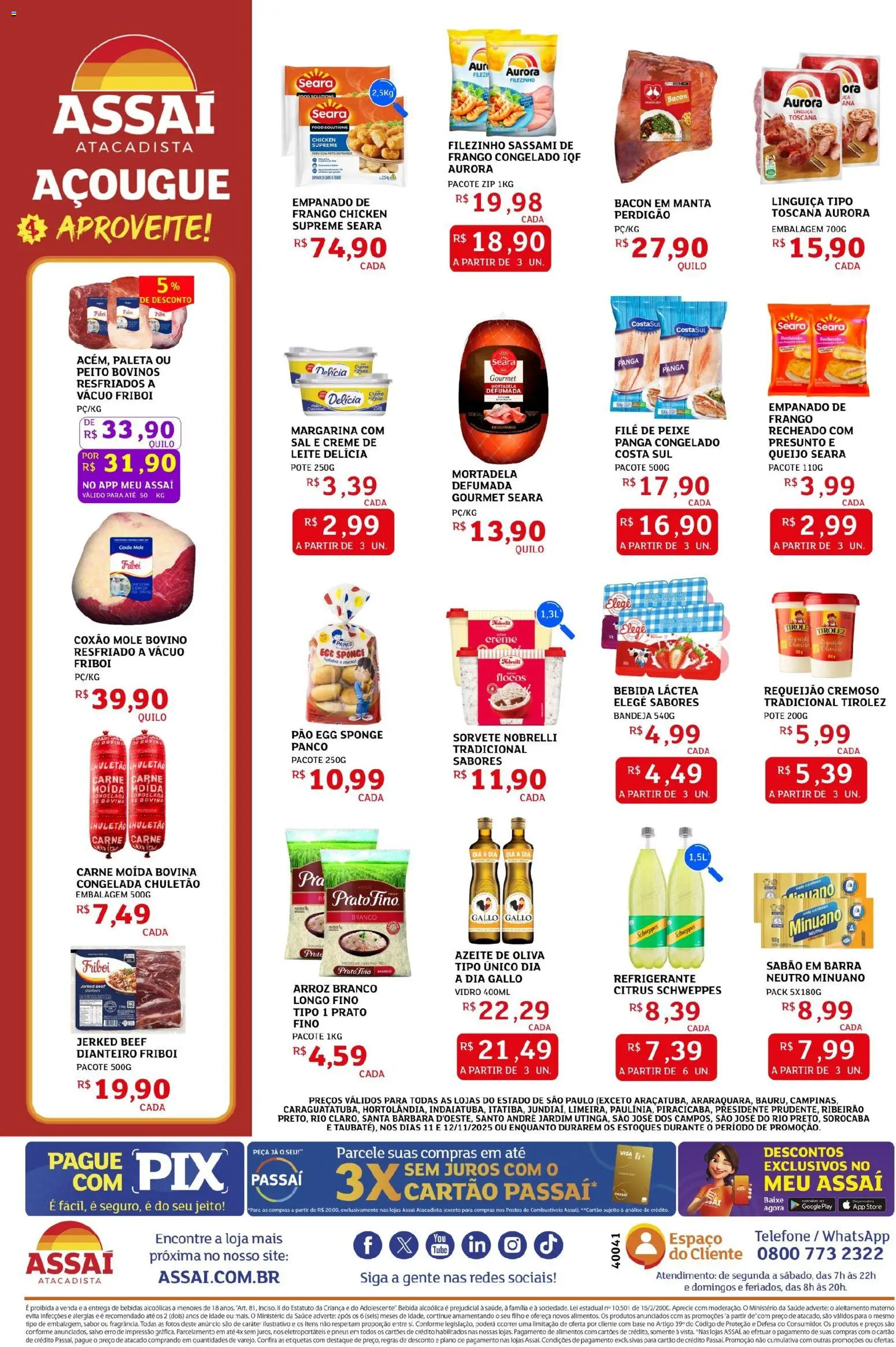 Assaí Atacadista Folheto - válido de 11.11.2025 | Página: 2 | Produtos: Leite, Base, Refrigerante, Azeite