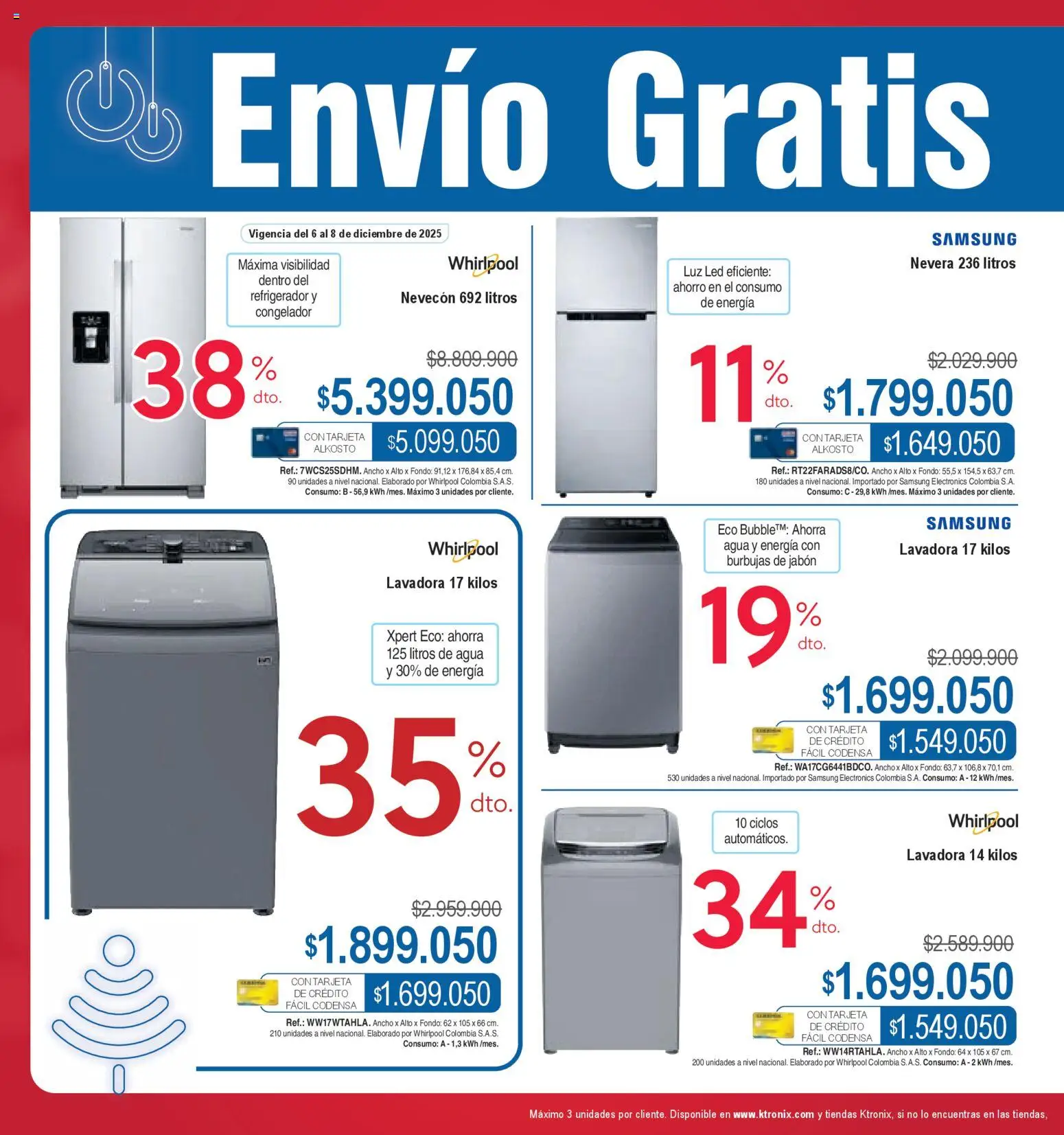 Ktronix revista - valida desde el 08.12.2025 | Página: 2 | Productos: Agua, Lavadora, Jabón, Nevera