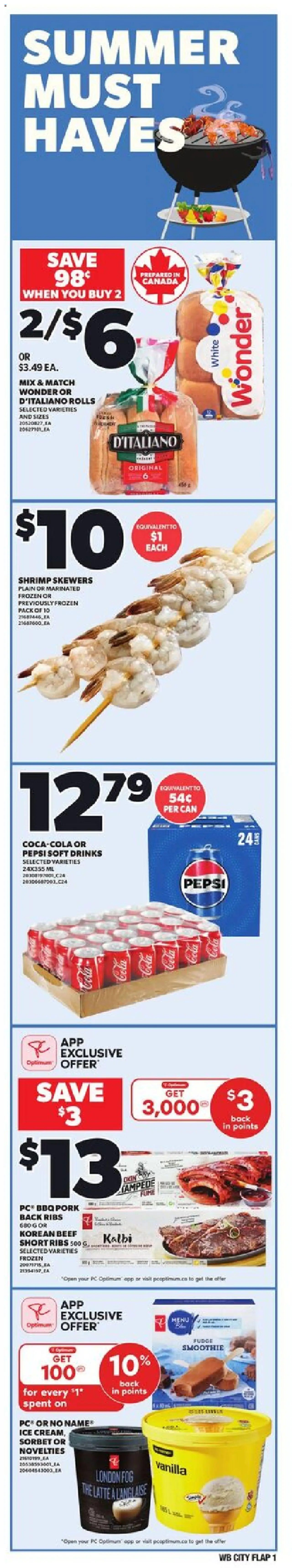 Loblaws flyer valid from 31.07.2025 | Page: 1 | Products: Beef, Cream, PC, Pork